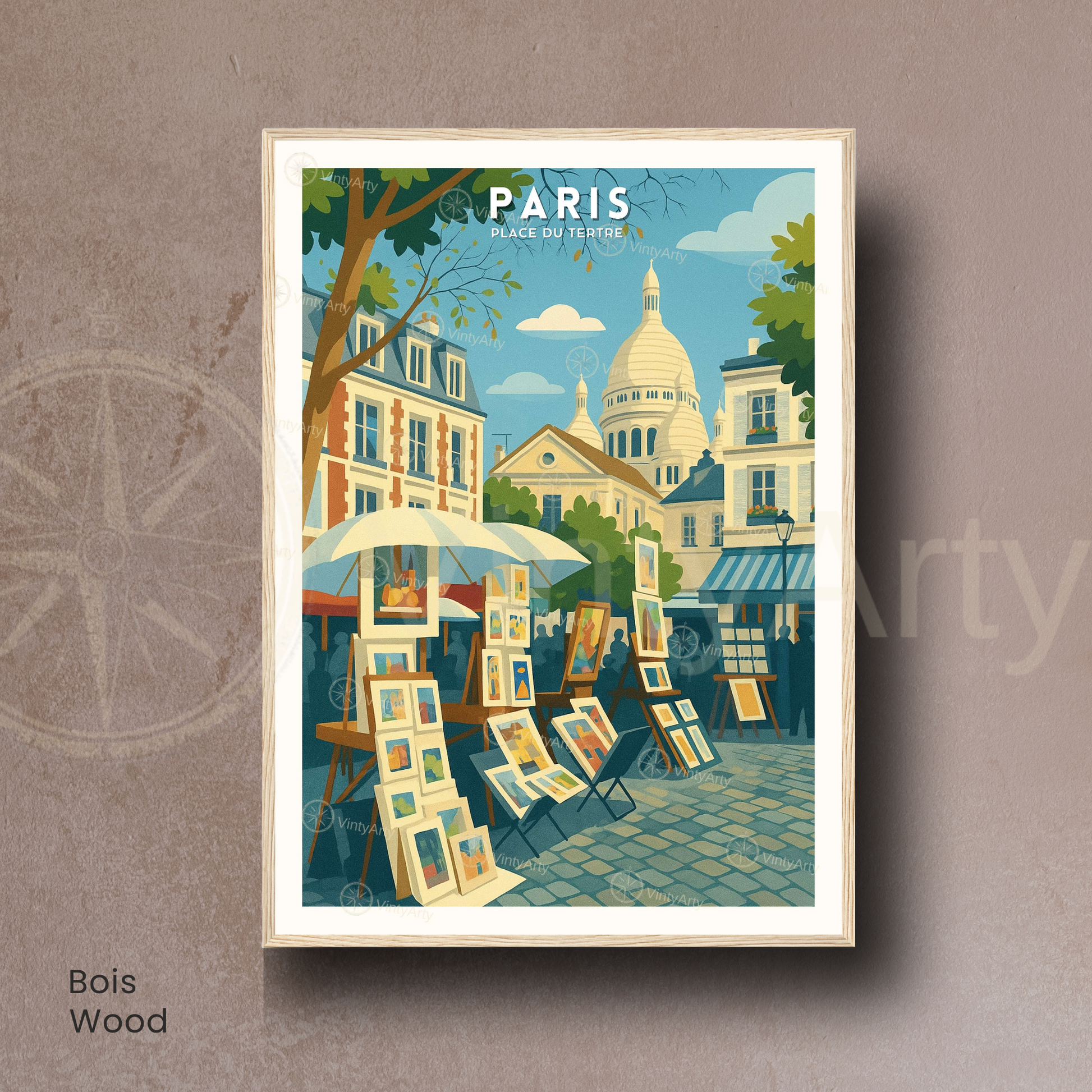 Affiche Paris | Poster Artistique Montmartre - Sacré Cœur | Affiche France