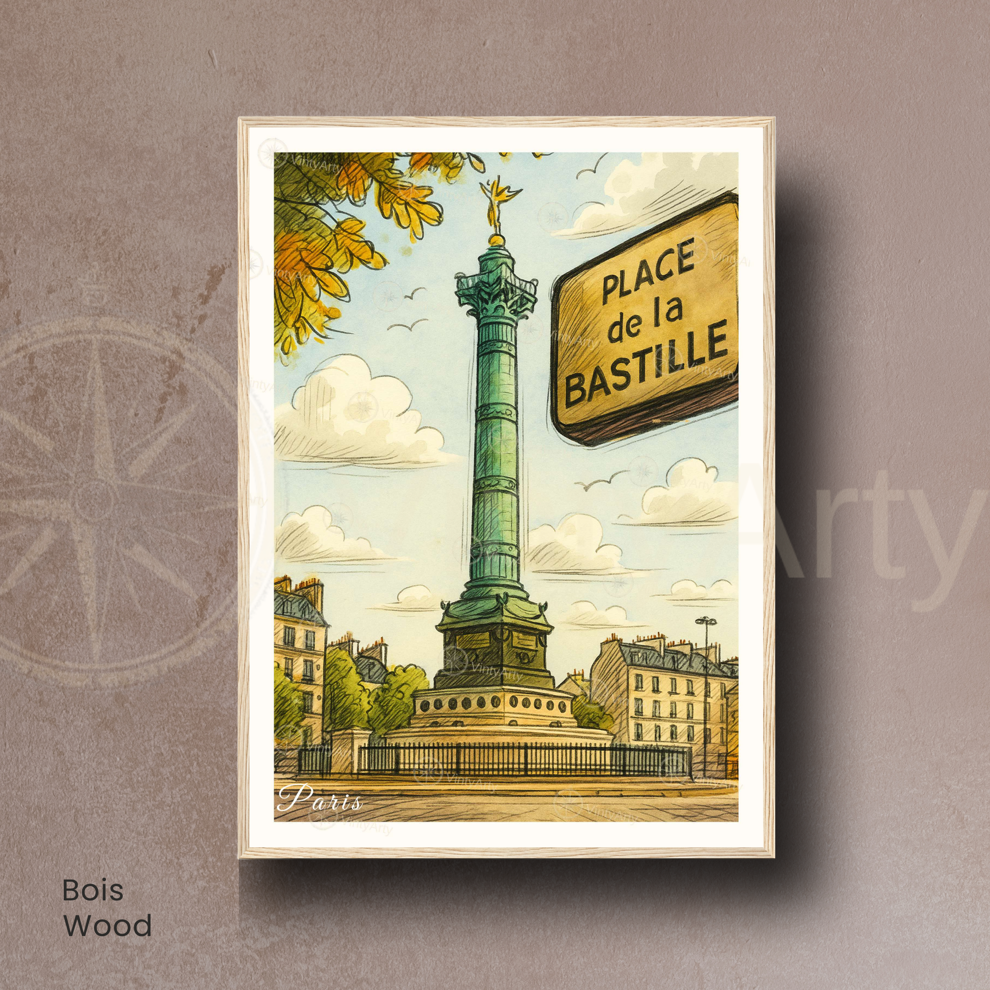 Affiche Paris | Impression Place de la Bastille | Affiche France