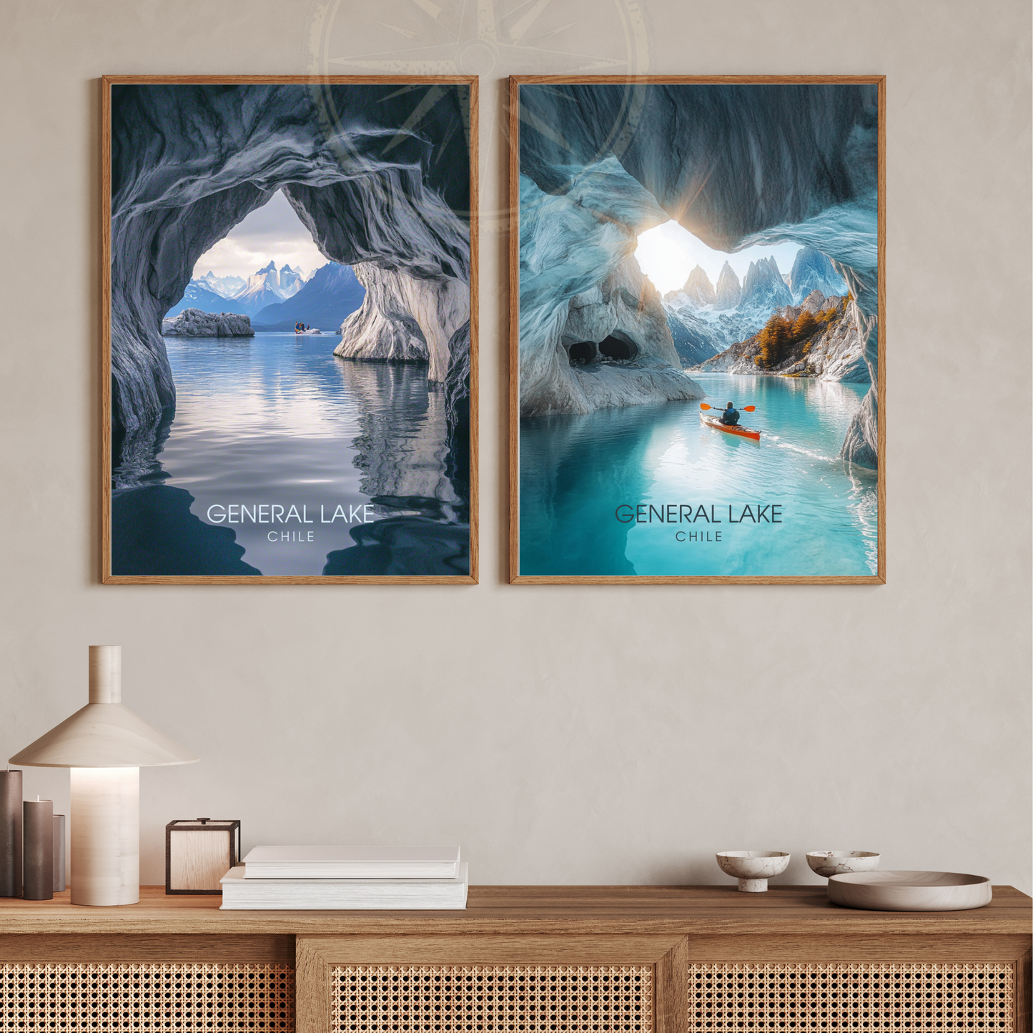 Affiche Lac Général | Impression de voyage Chili | Affiche Lac