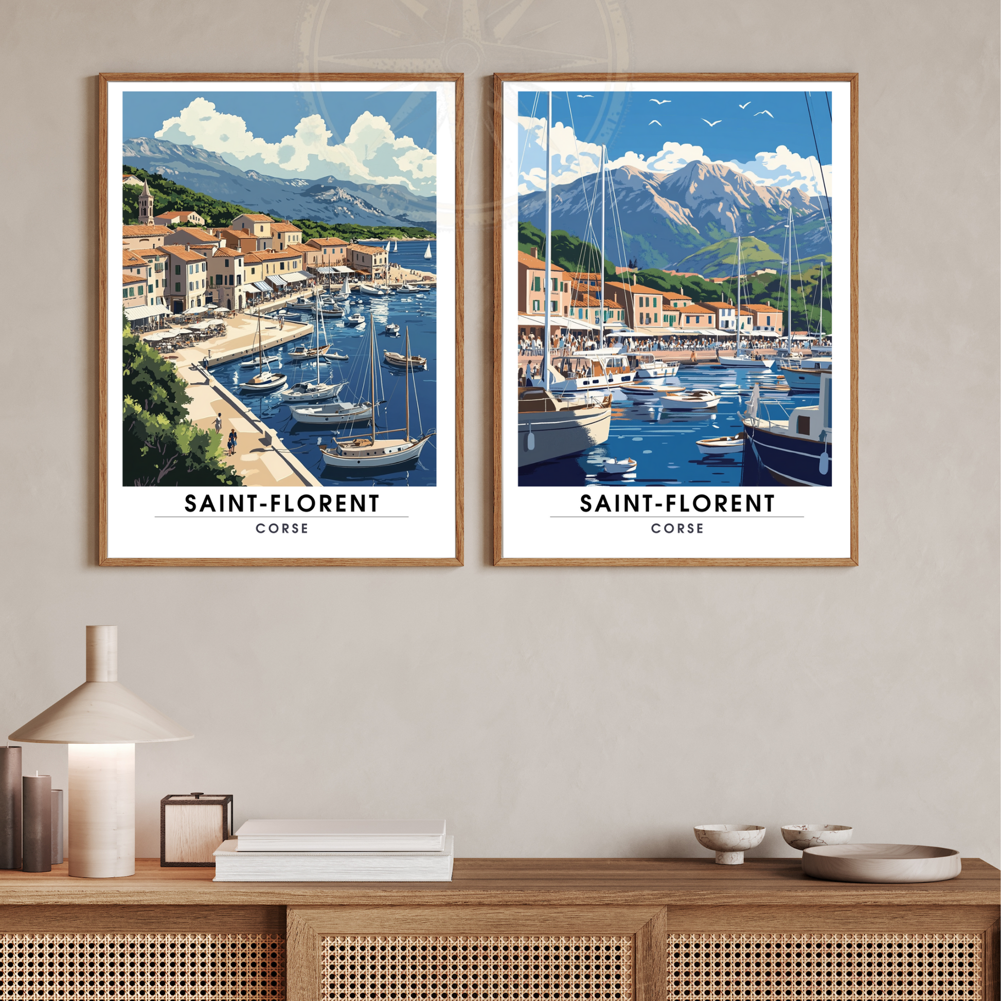 Affiche Saint Florent | Poster de voyage Corse | Affiche Corse