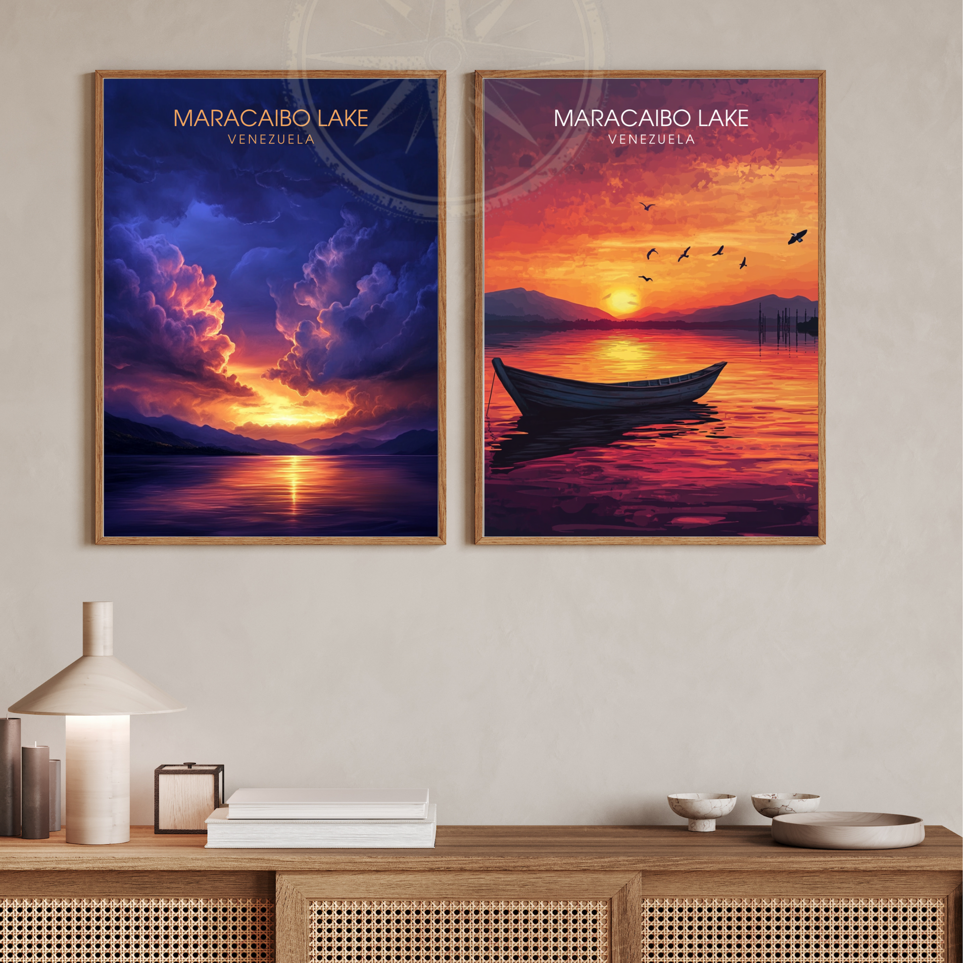 Affiche Lac Maracaibo| Poster de voyage Venezuela | Affiche Lac