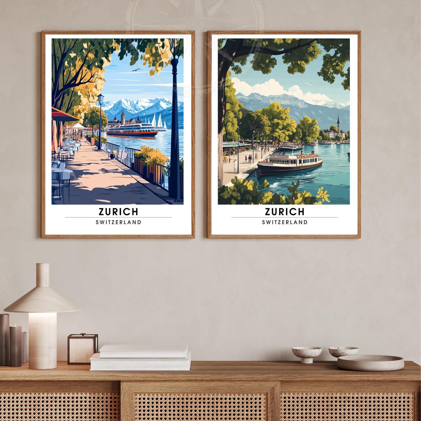 Affiche Zurich | Poster de voyage Suisse | Affiche Suisse
