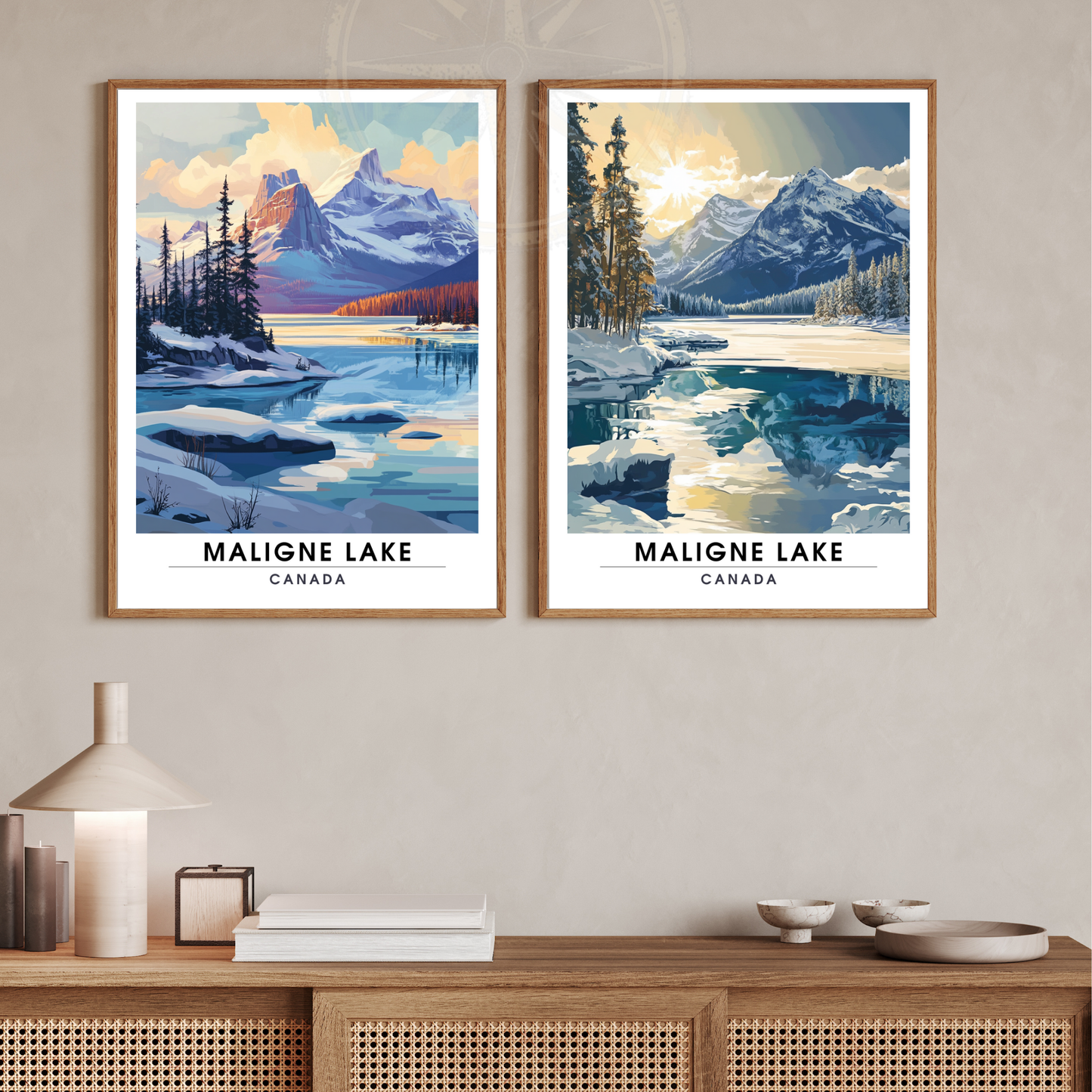 Affiche Lac Maligne | Poster de voyage Canada | Affiche Lac