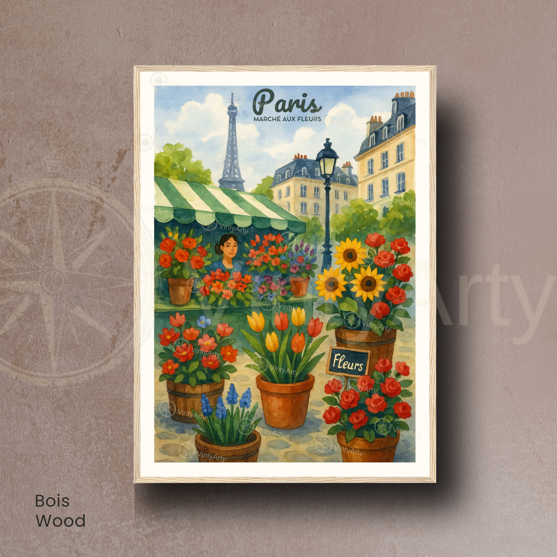 Affiche Paris | Impression France | Affiche Marché aux fleurs