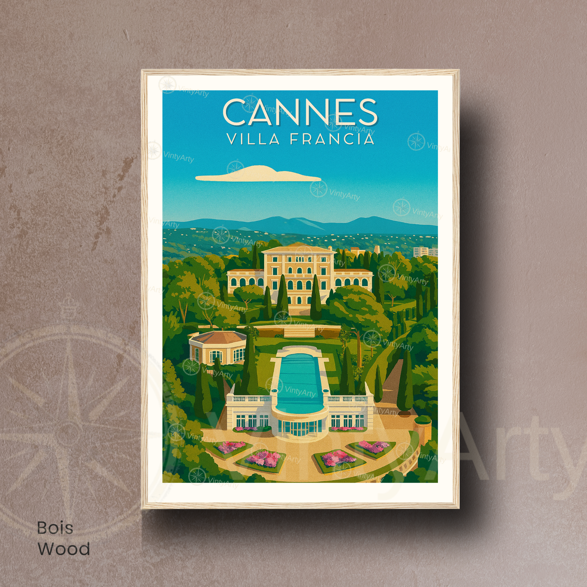 Affiche Cannes | Poster Villa Francia | Affiche France