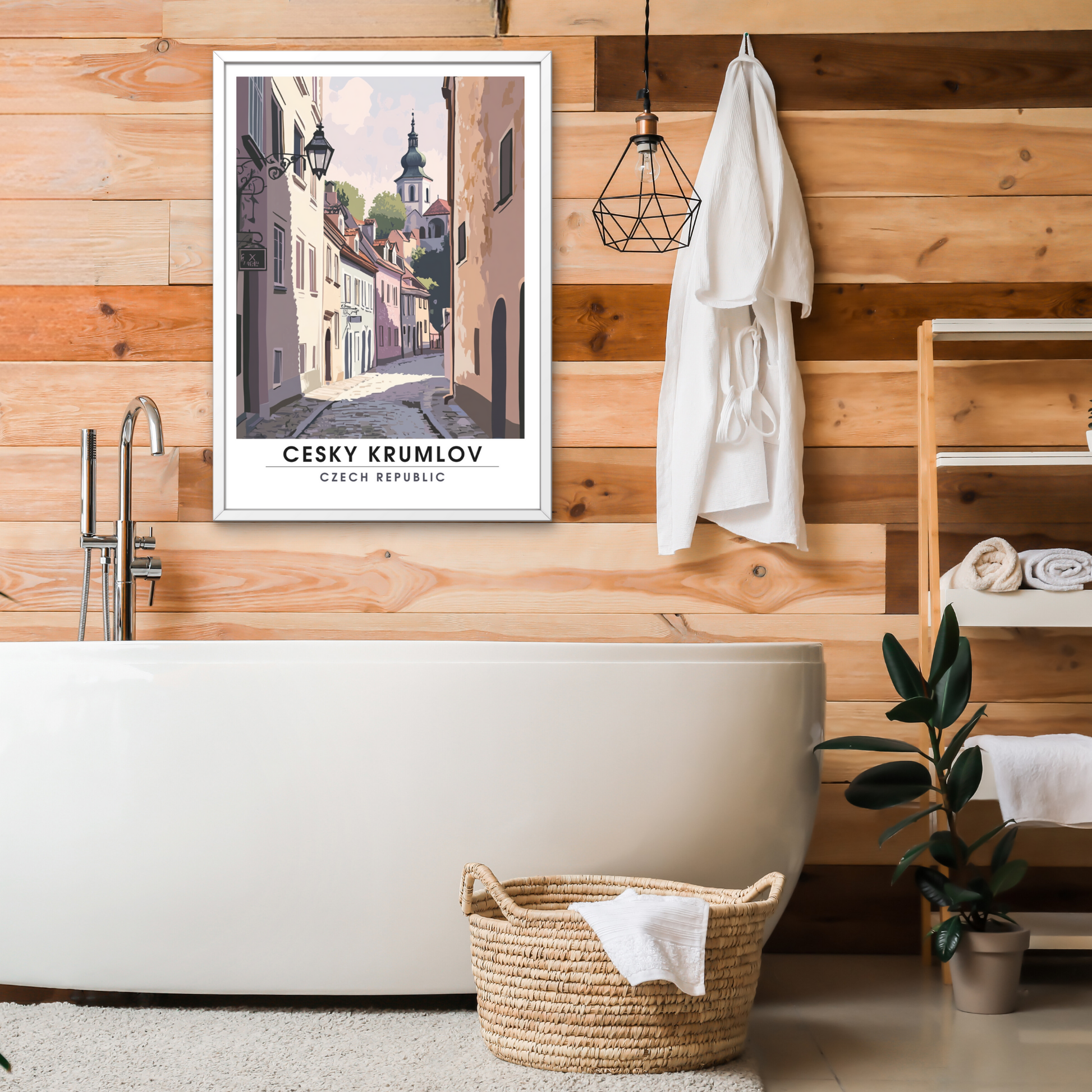 Affiche Český Krumlov | Poster de voyage République tchèque | Affiche République tchèque