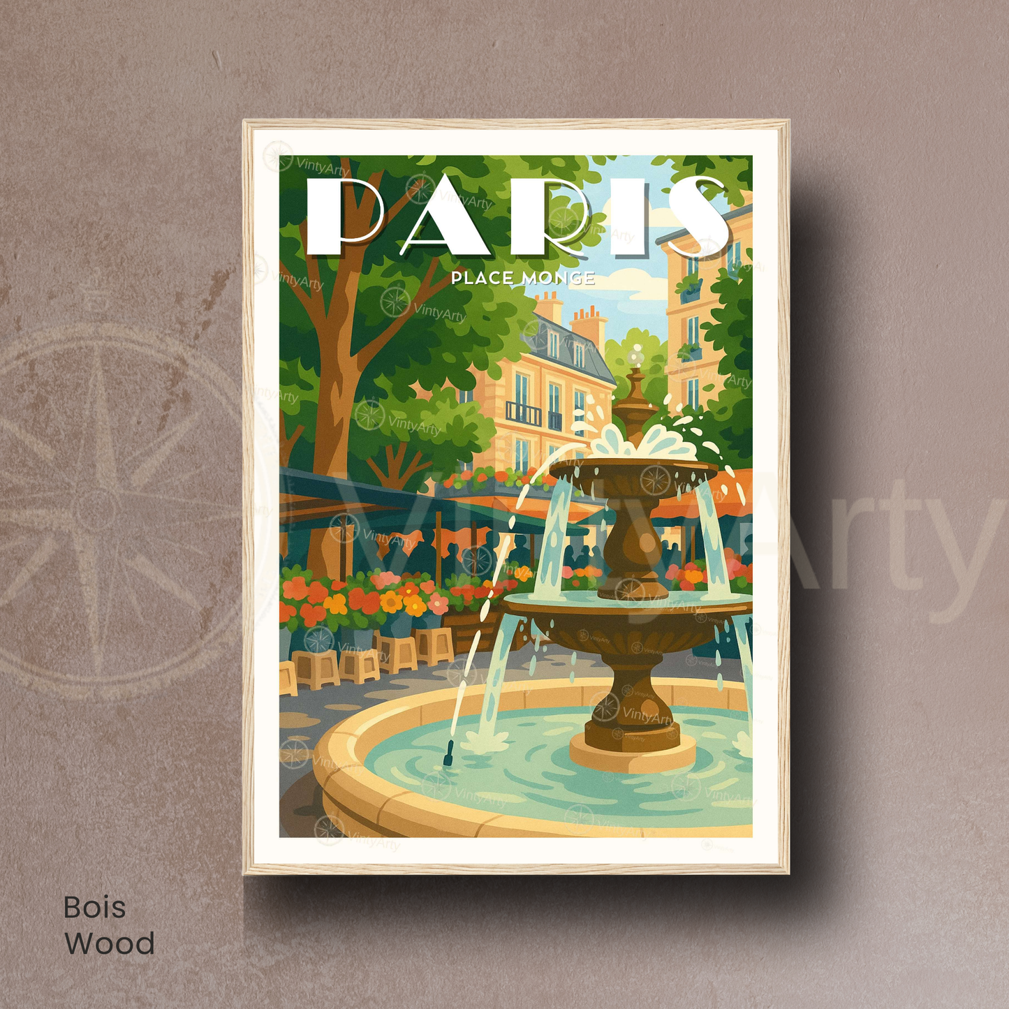 Affiche Paris | Poster Place Monge | Affiche France