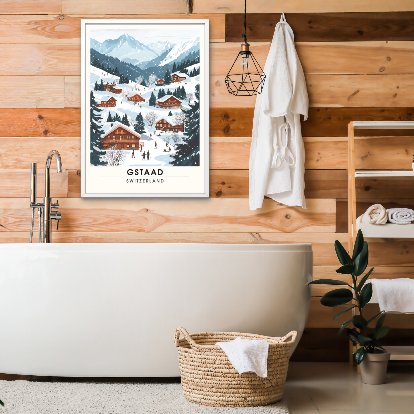 Gstaad Poster, Schweiz | Gstaad-Druck, Ski-Poster