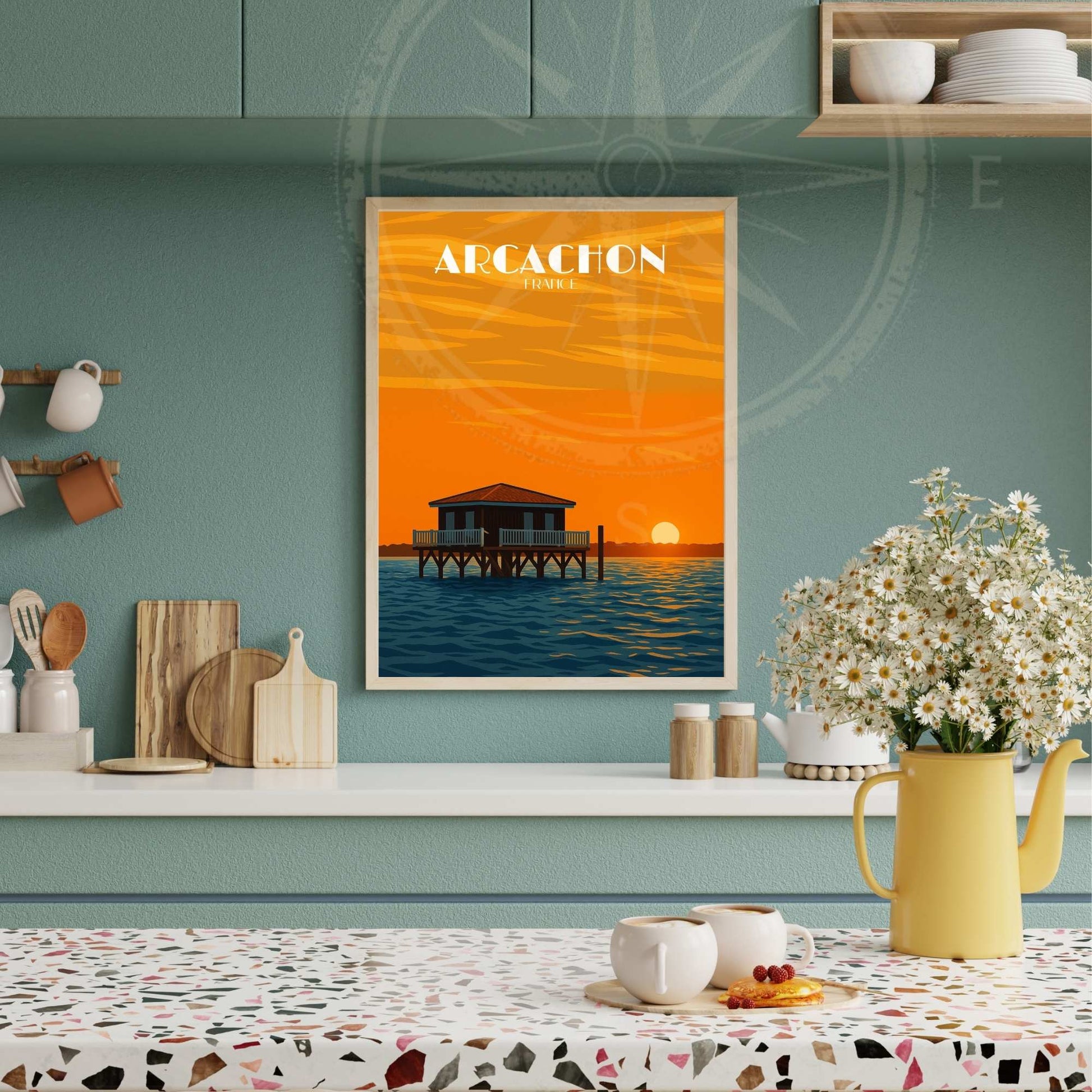 Affiche Arcachon | Impression Bassin d'Arcachon | Affiche de voyage France