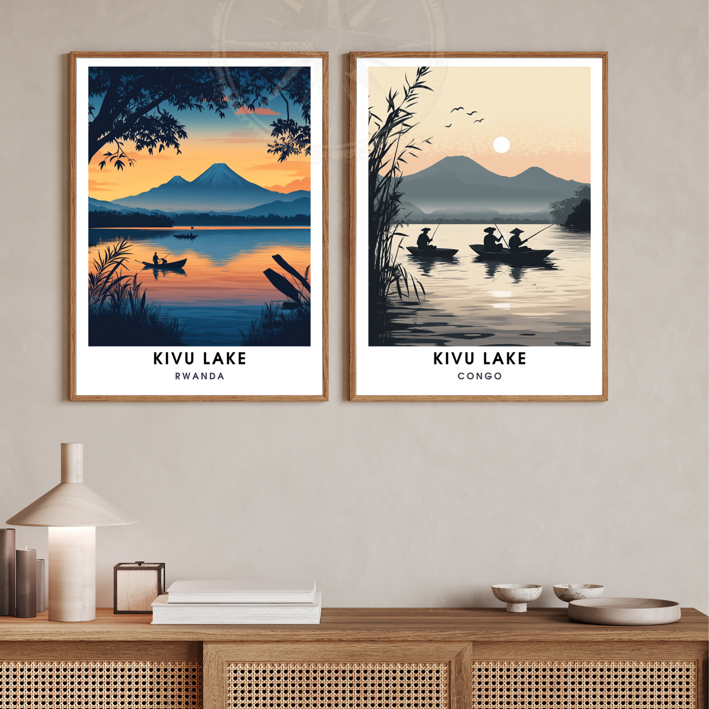 Affiche Kivu Lac | Poster Congo | Affiche Lac