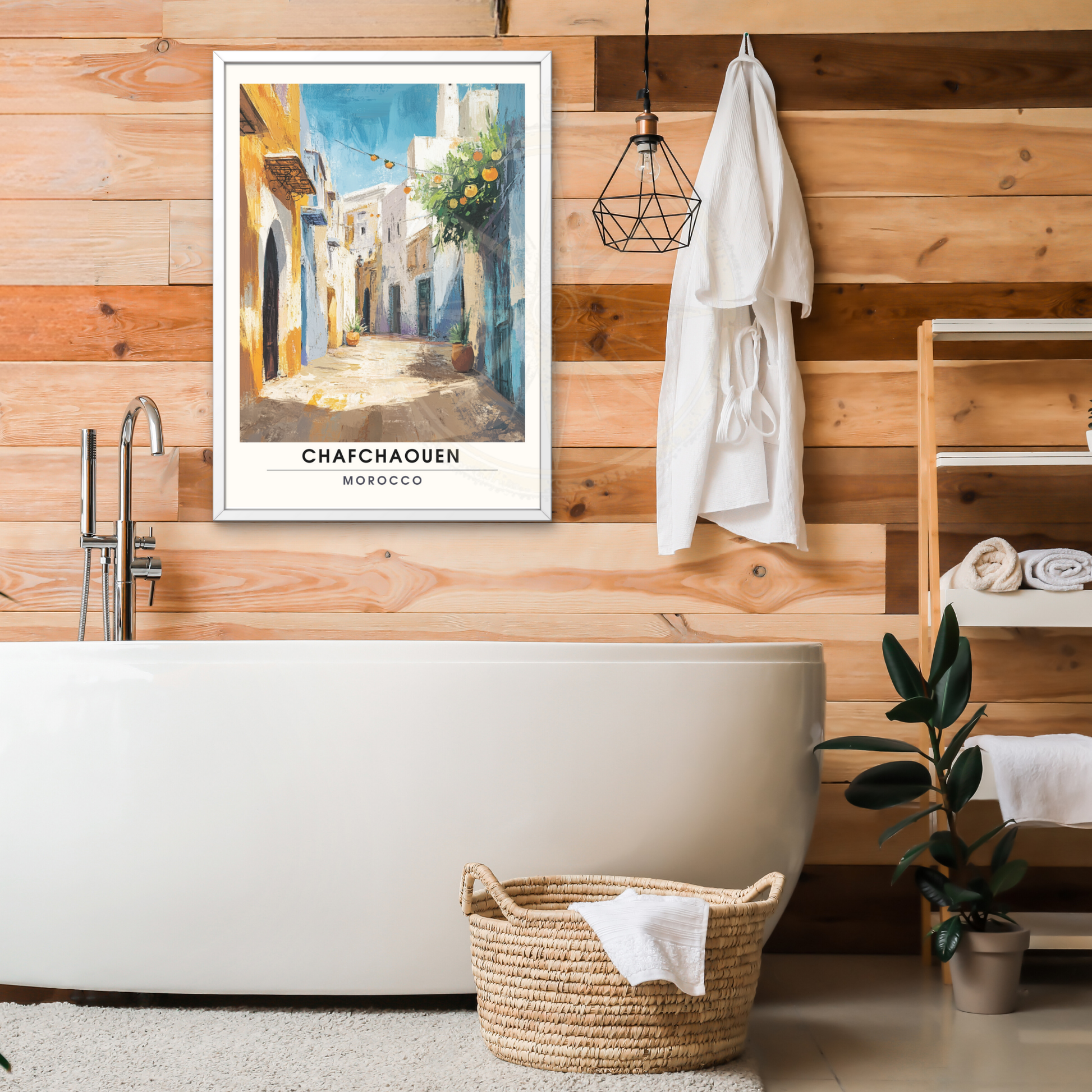 Affiche Chefchaouen | Poster de voyage Maroc | Affiche Maroc