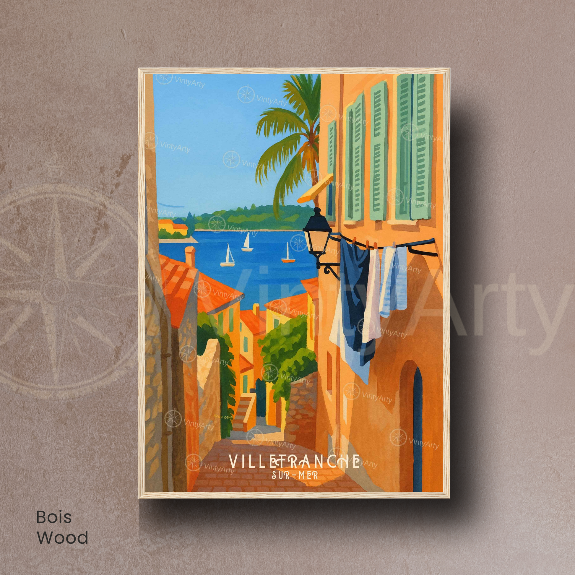 Affiche Villefranche-sur-Mer | Poster Art France | Affiche Côte d'Azur