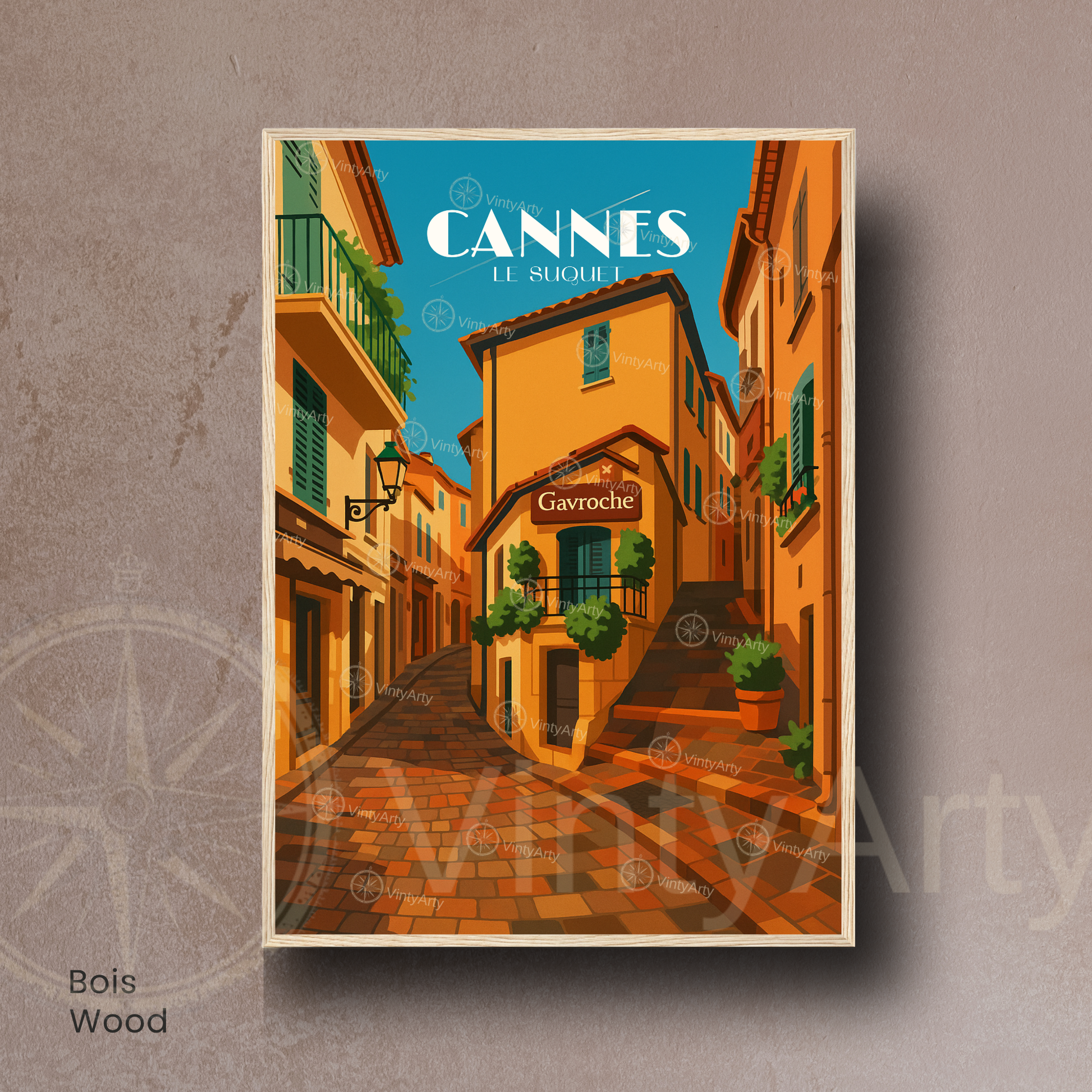 Affiche Cannes | Poster de voyage Le Suquet | Affiche France