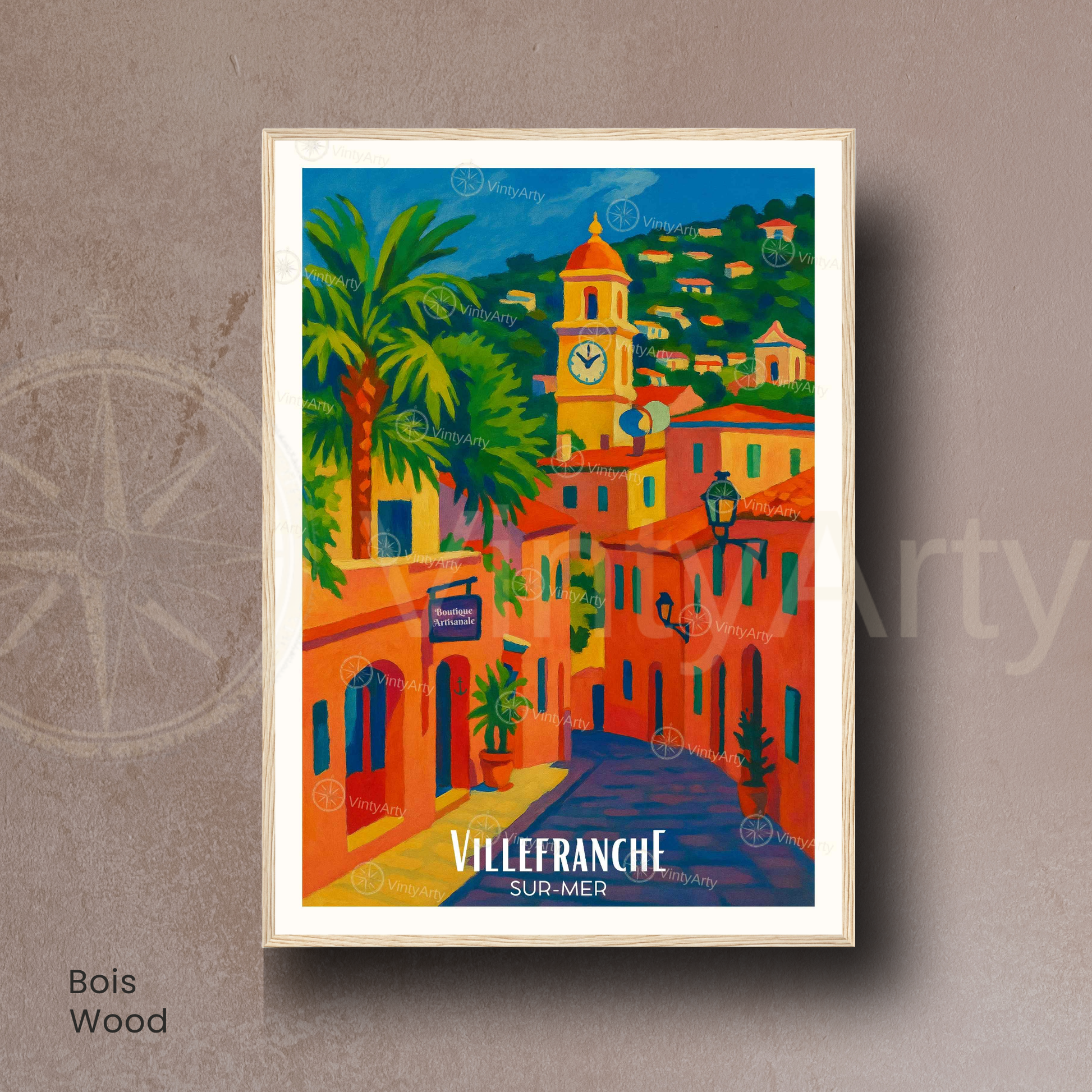 Affiche Villefranche-sur-Mer | Poster France | Affiche Côte d'Azur