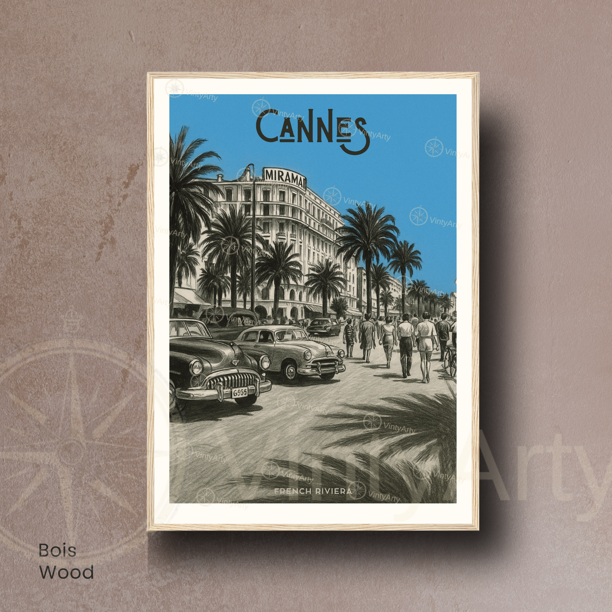 Affiche Cannes | Impression déco French Riviera | Affiche France