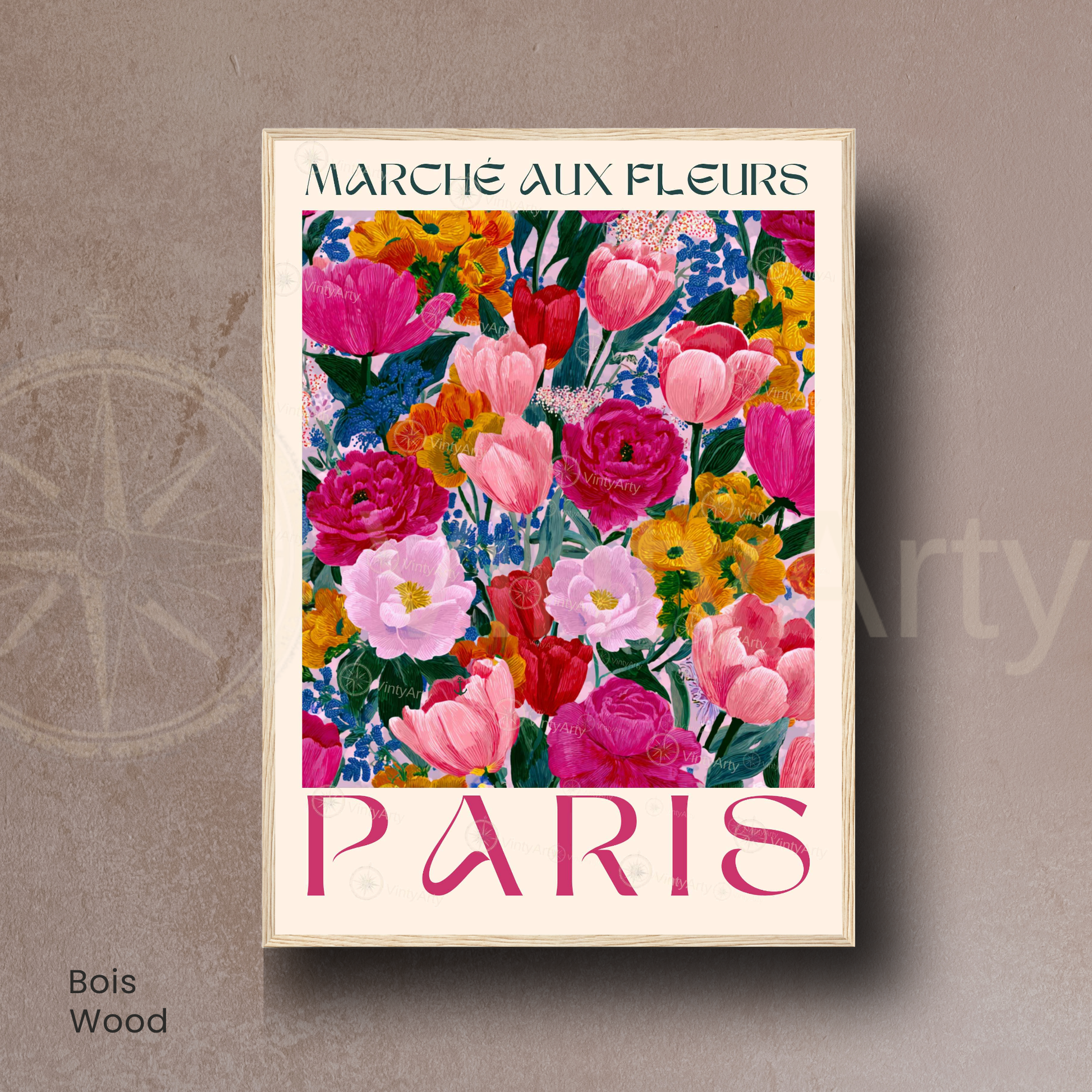 Affiche Paris | Décoration murale France | Affiche Marché aux fleurs