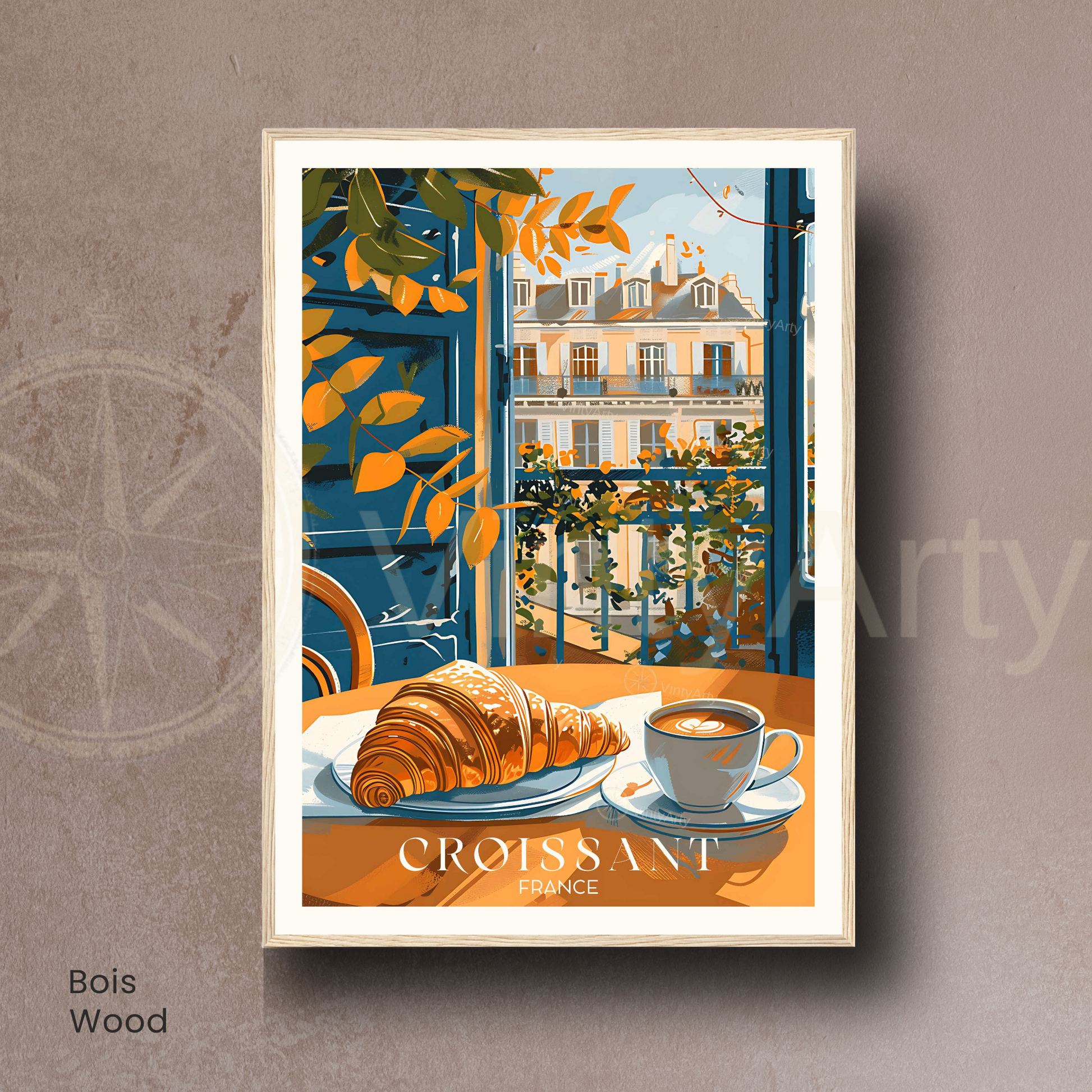 Affiche Paris | Impression déco croissant | Affiche France