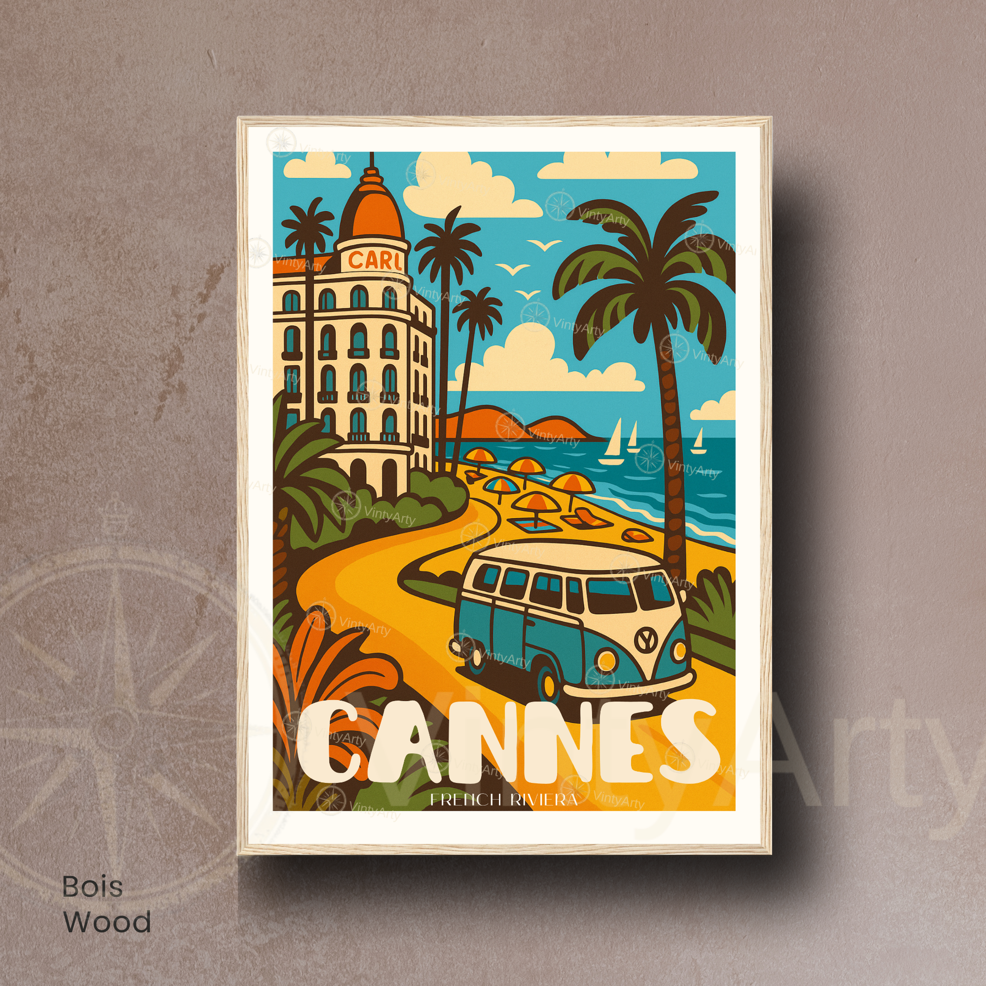 Affiche Cannes | Poster de voyage French Riviera | Affiche France