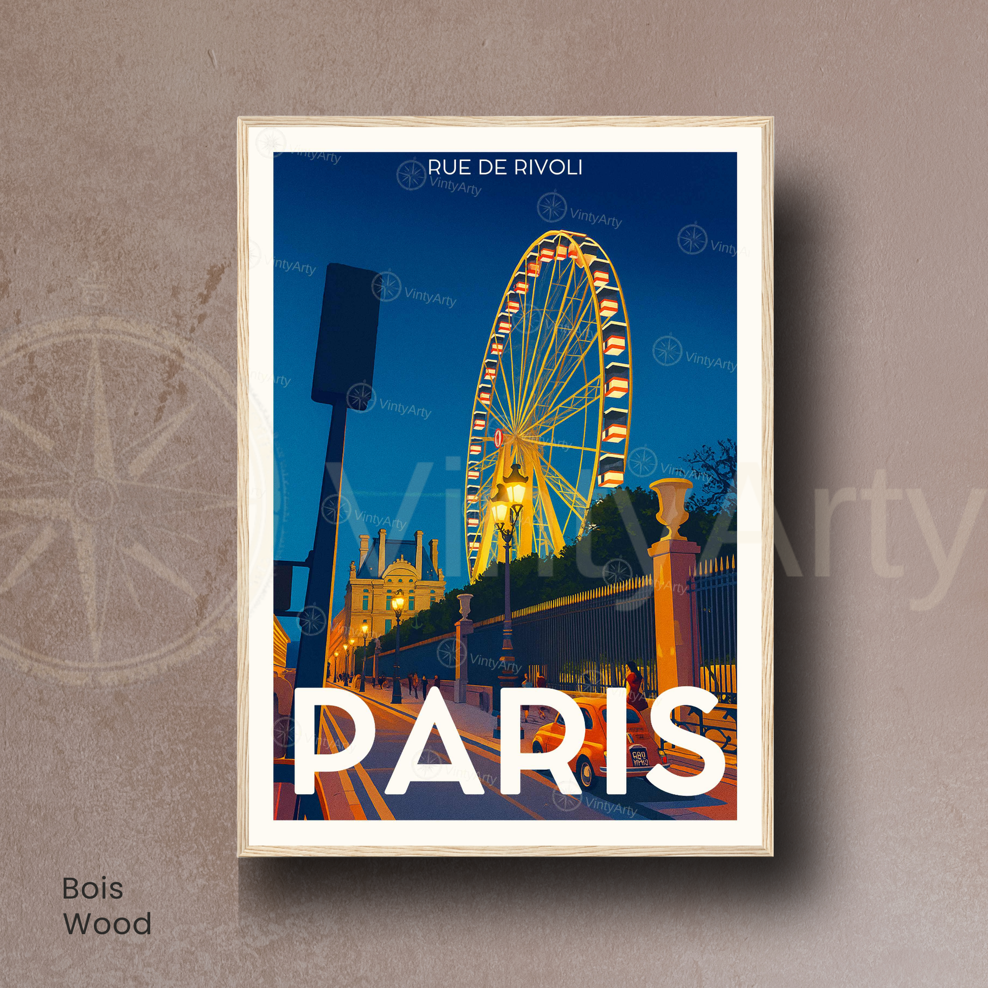 Affiche Paris | Poster Rue de Rivoli | Affiche France