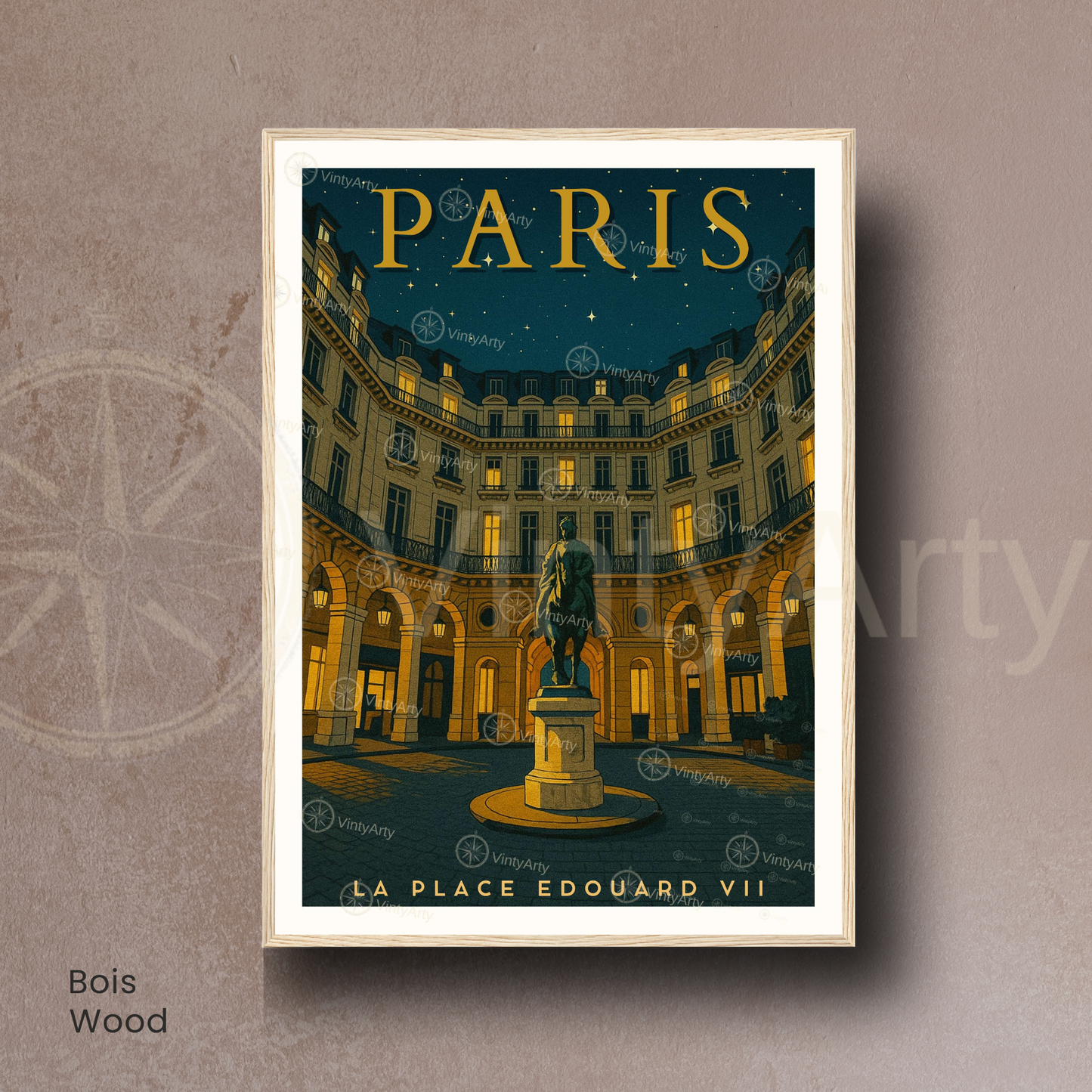 Affiche Paris | Poster Place Édouard-VII | Affiche France