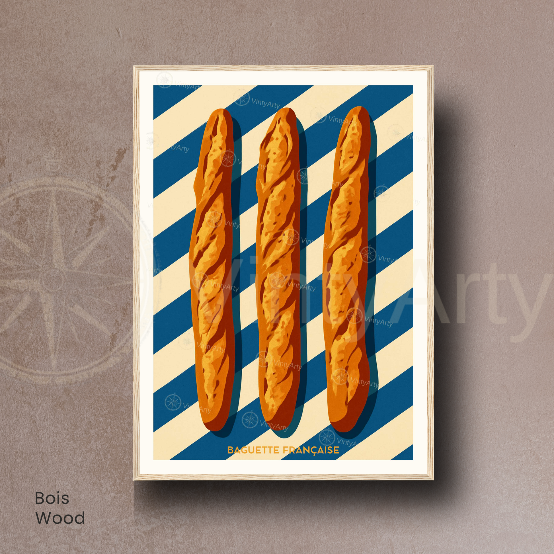 Affiche Paris | Poster artistique baguette française | Affiche France
