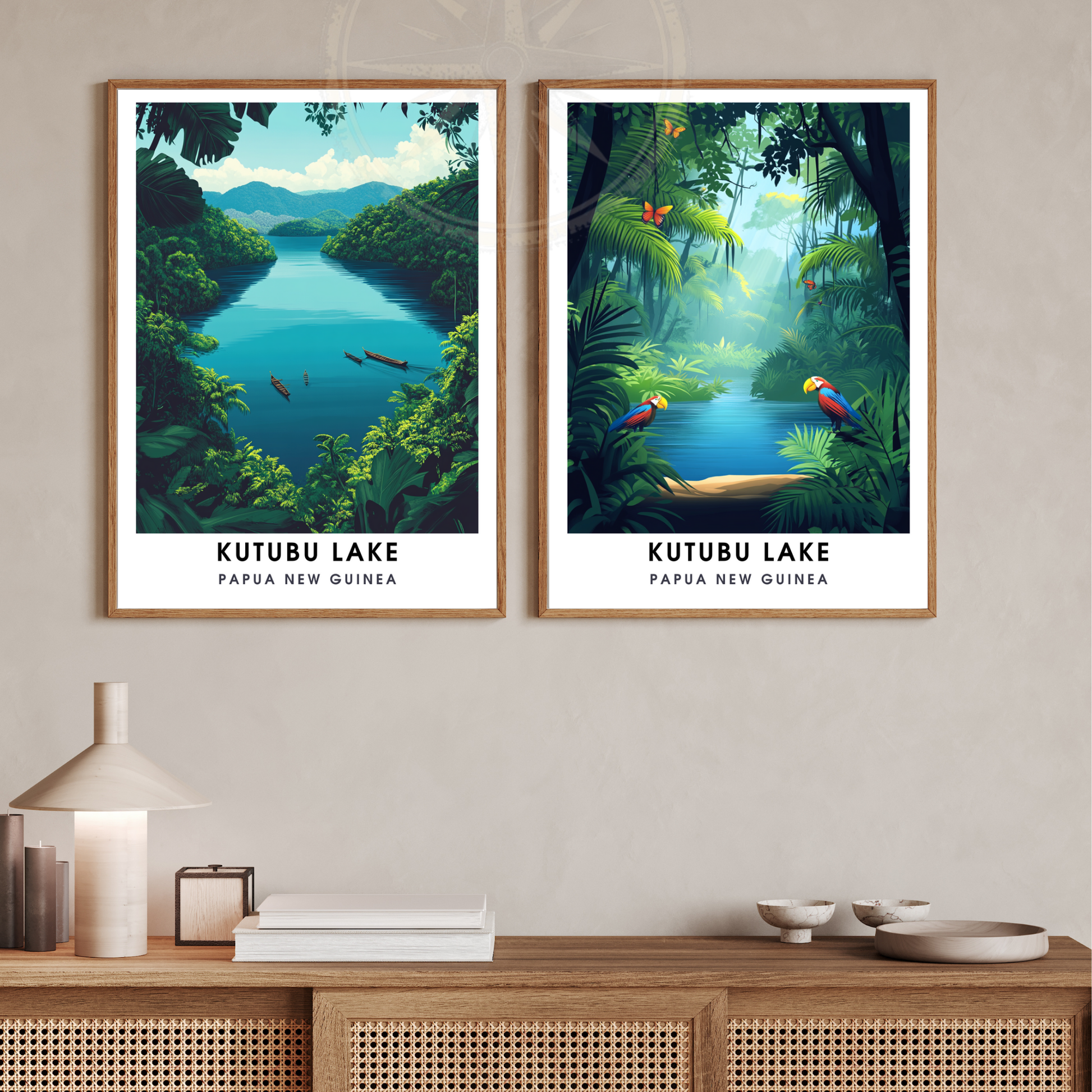 Affiche Lac Katubu | Poster Papouasie-Nouvelle-Guinée | Affiche Lac