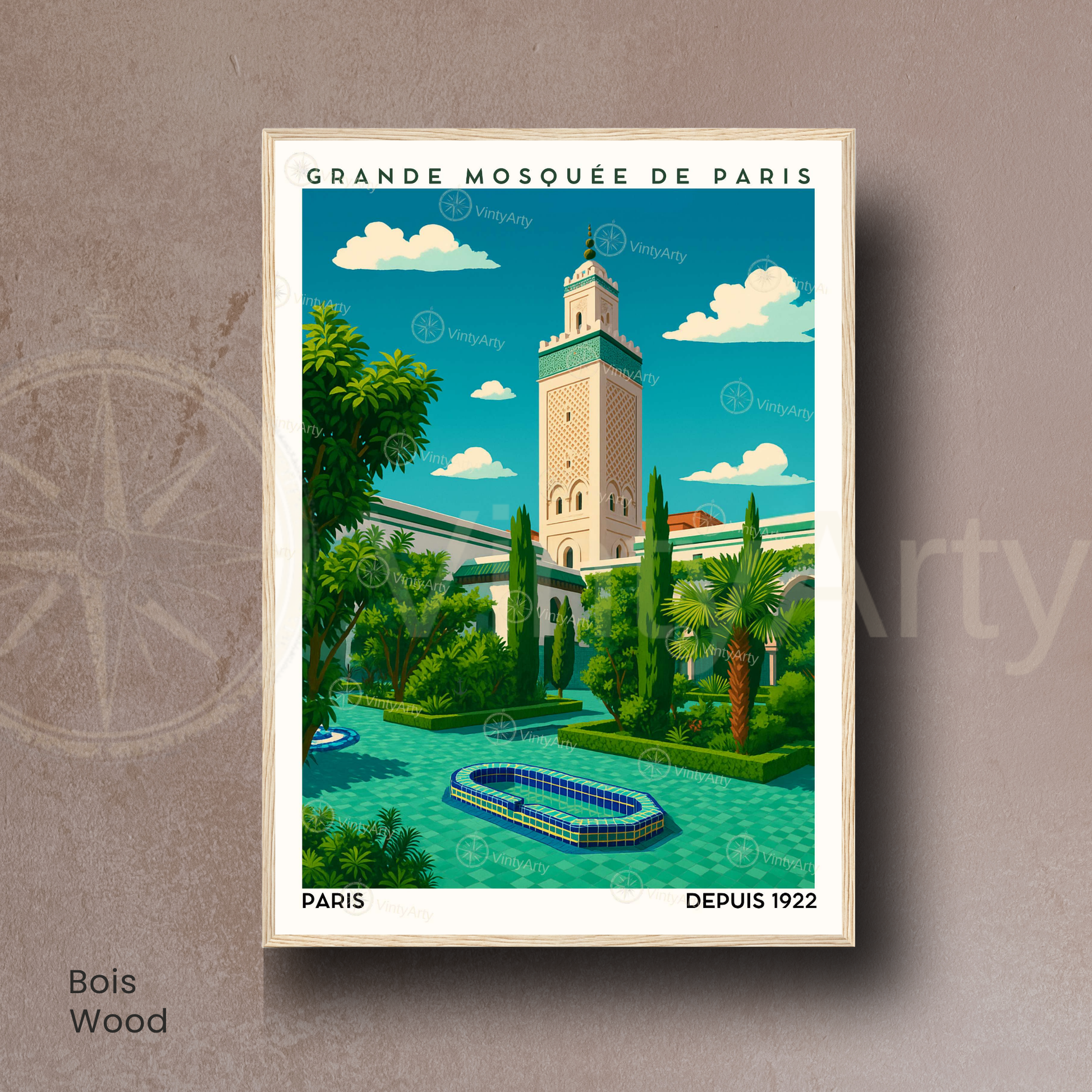 Affiche Paris | Impression Grand Mosquée de Paris | Affiche France