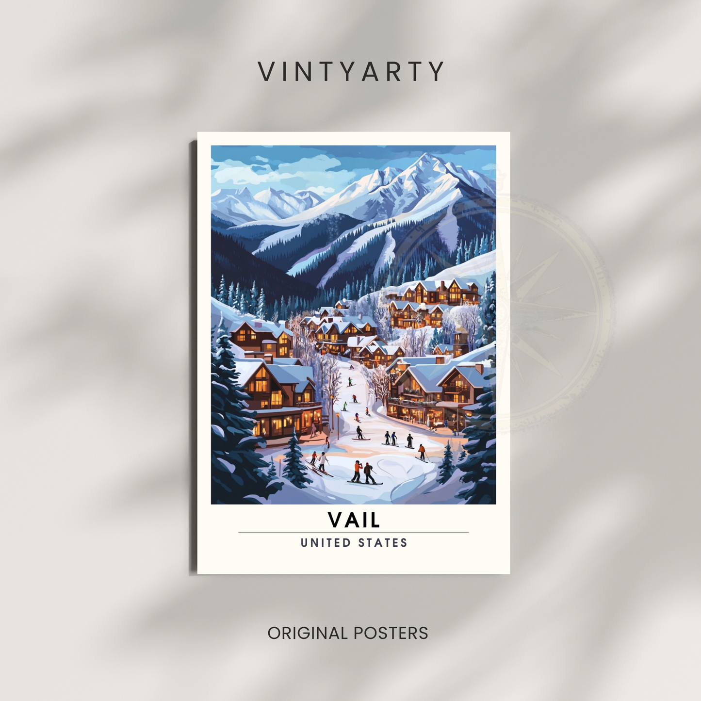 Affiche Vail, USA | Poster Vail | Affiche Ski | Colorado