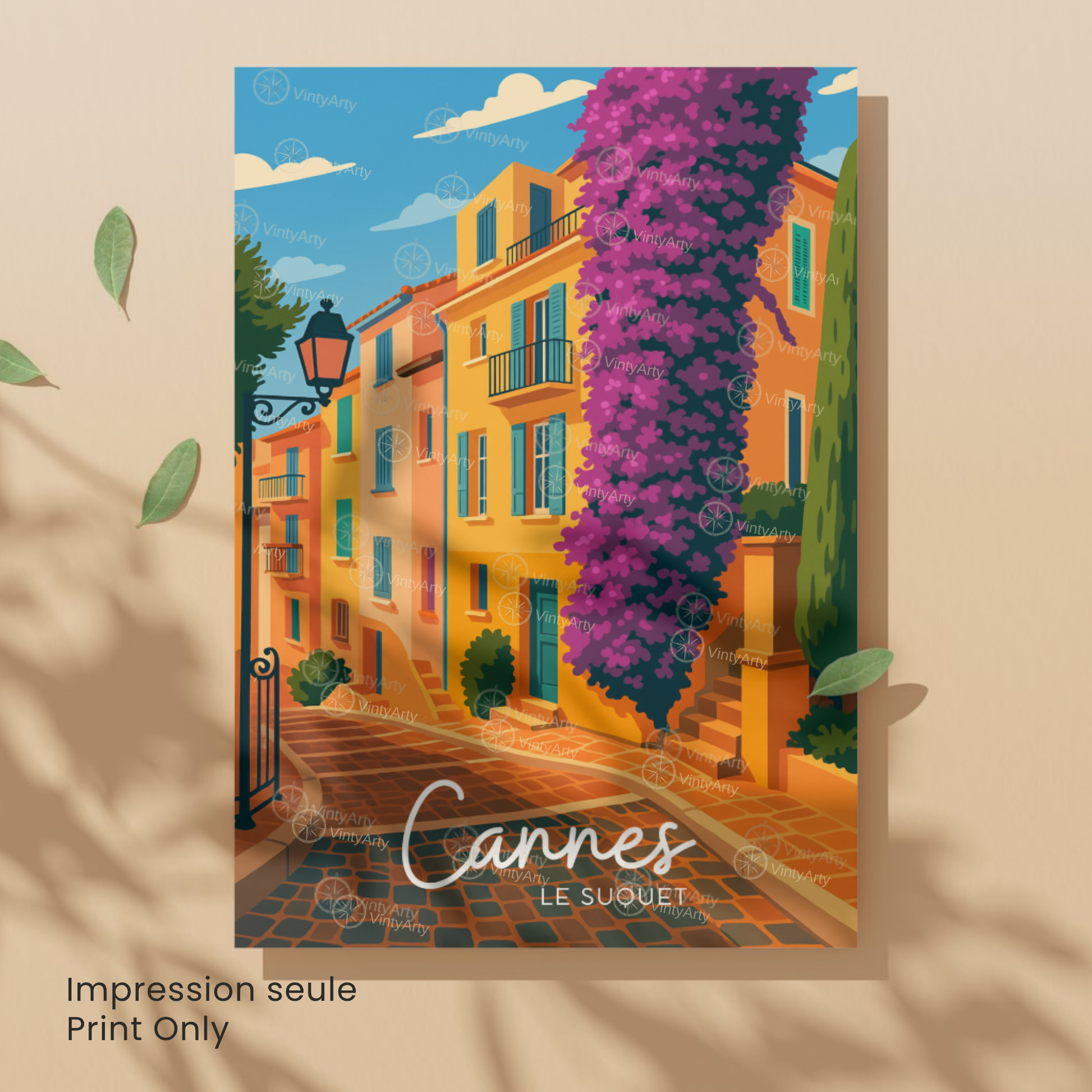 Affiche Cannes | Poster mural Le Suquet | Affiche France