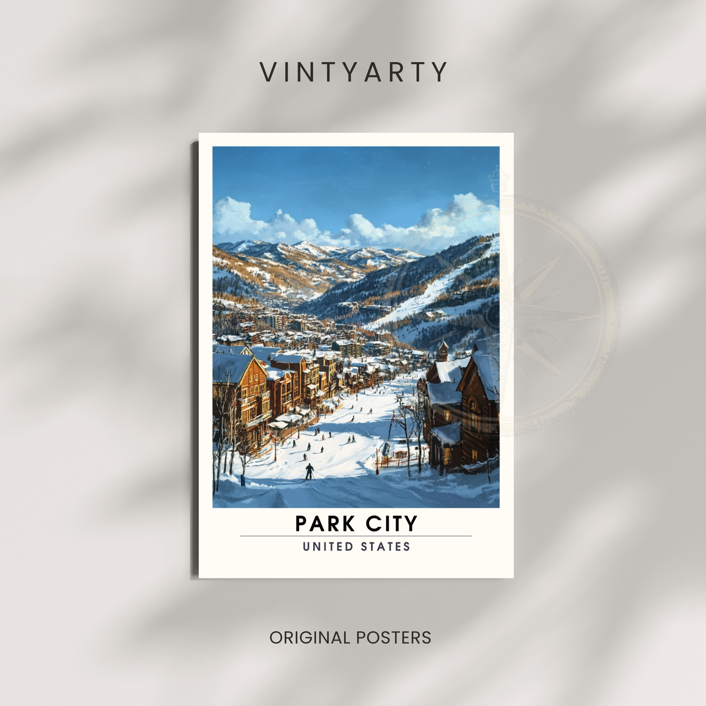 Affiche Park City, USA | Poster Park City | Affiche Ski | Utah