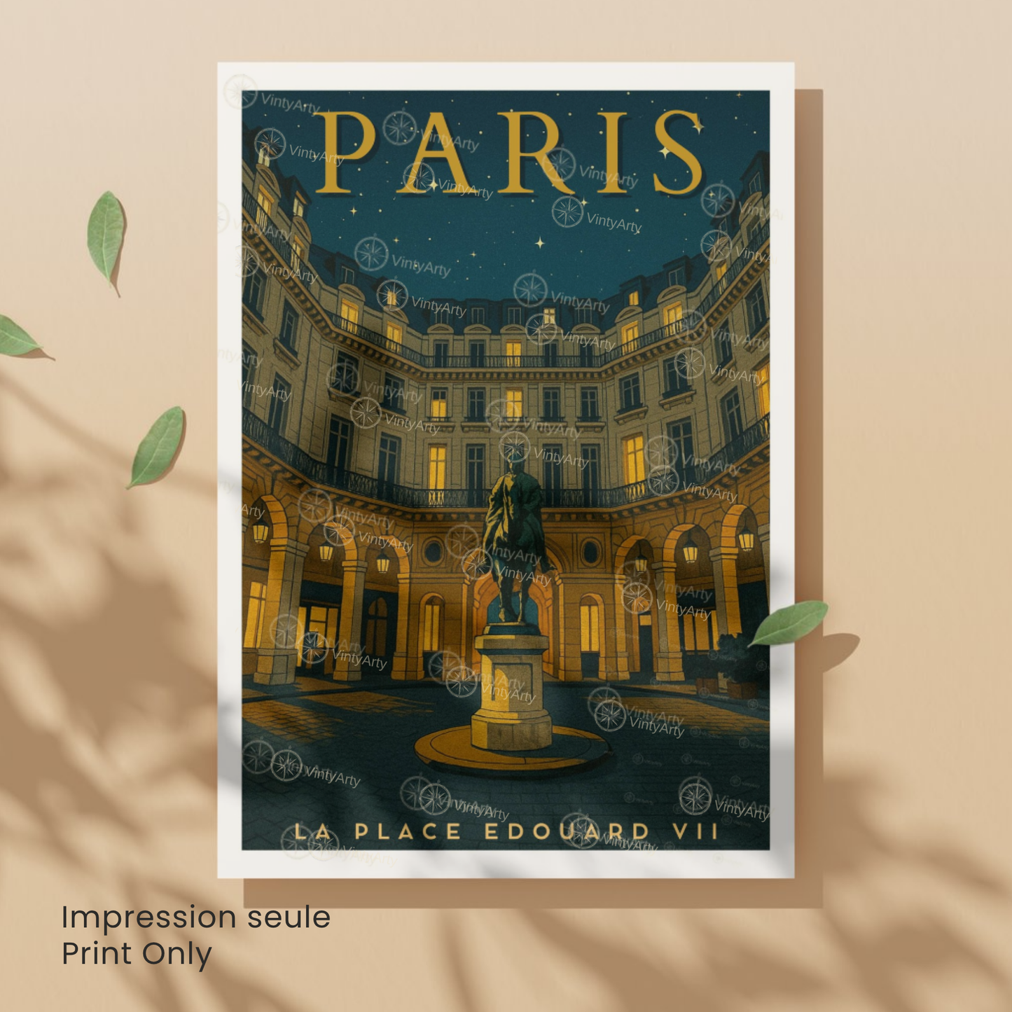 Affiche Paris | Poster Place Édouard-VII | Affiche France