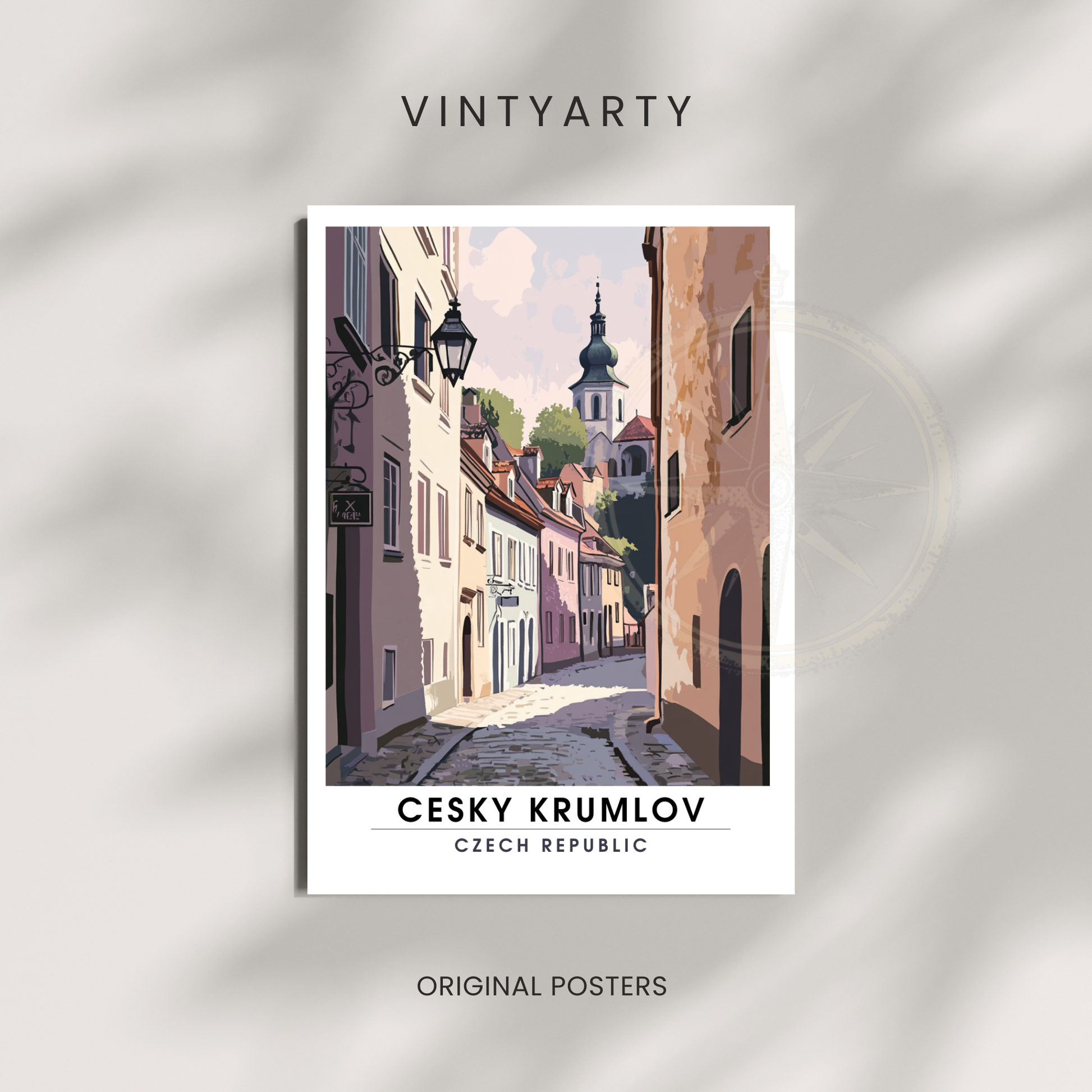 Affiche Český Krumlov | Poster de voyage République tchèque | Affiche République tchèque