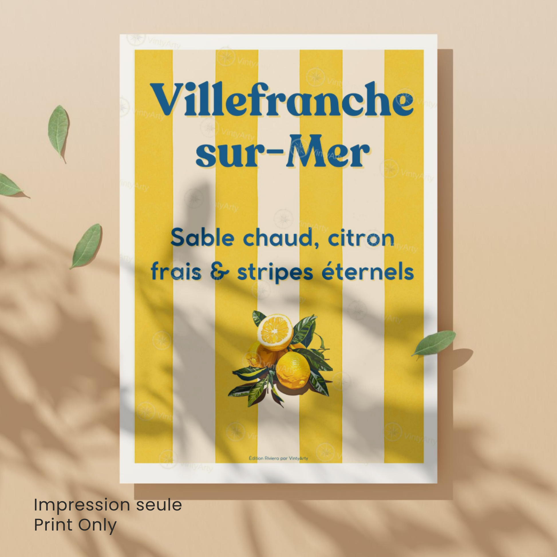 Affiche Villefranche-sur-Mer | Décoration murale France | Affiche Côte d'Azur