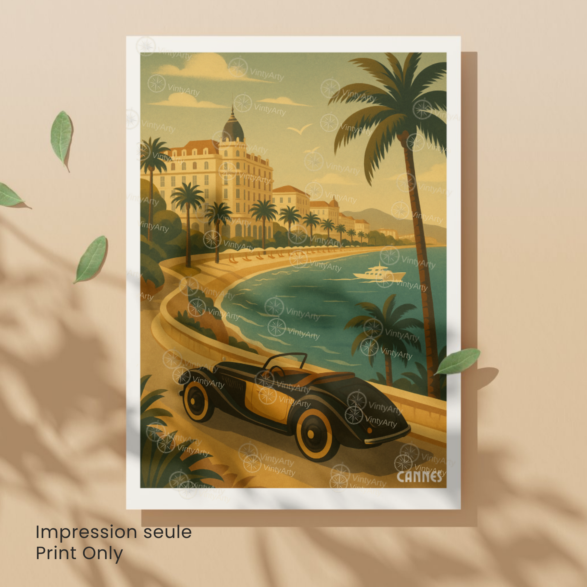 Affiche Cannes | Impression de voyage French Riviera | Affiche France