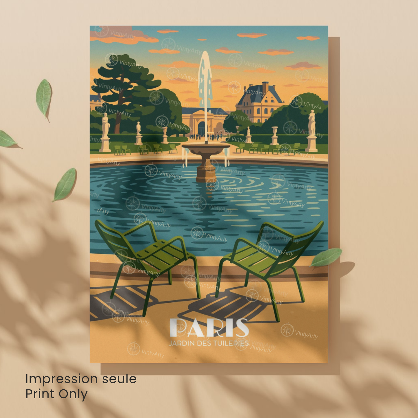 Affiche Paris | Impression Jardin des Tuileries | Affiche France