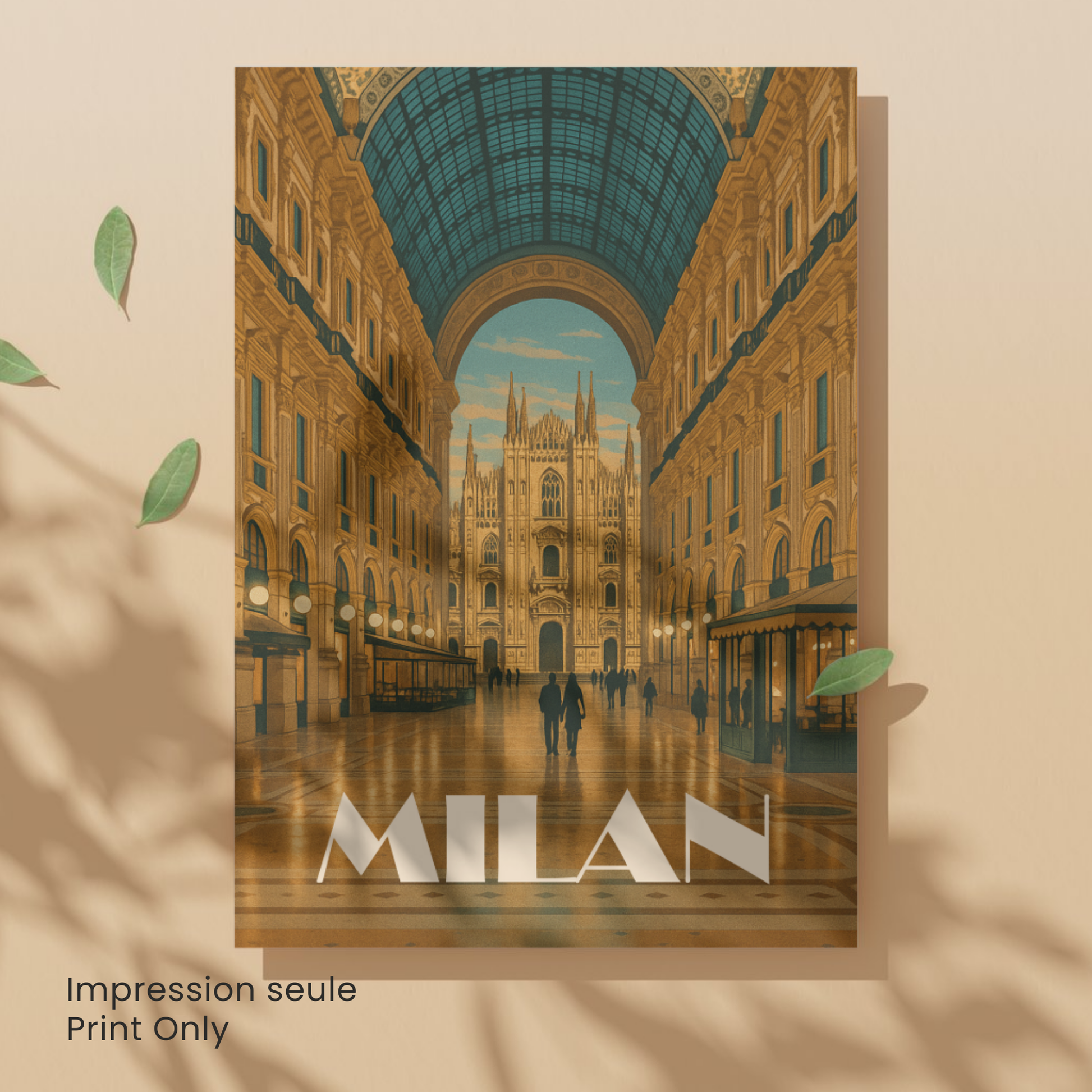 Affiche Milan | Poster de voyage Cathédrale de Milan | Affiche Milan