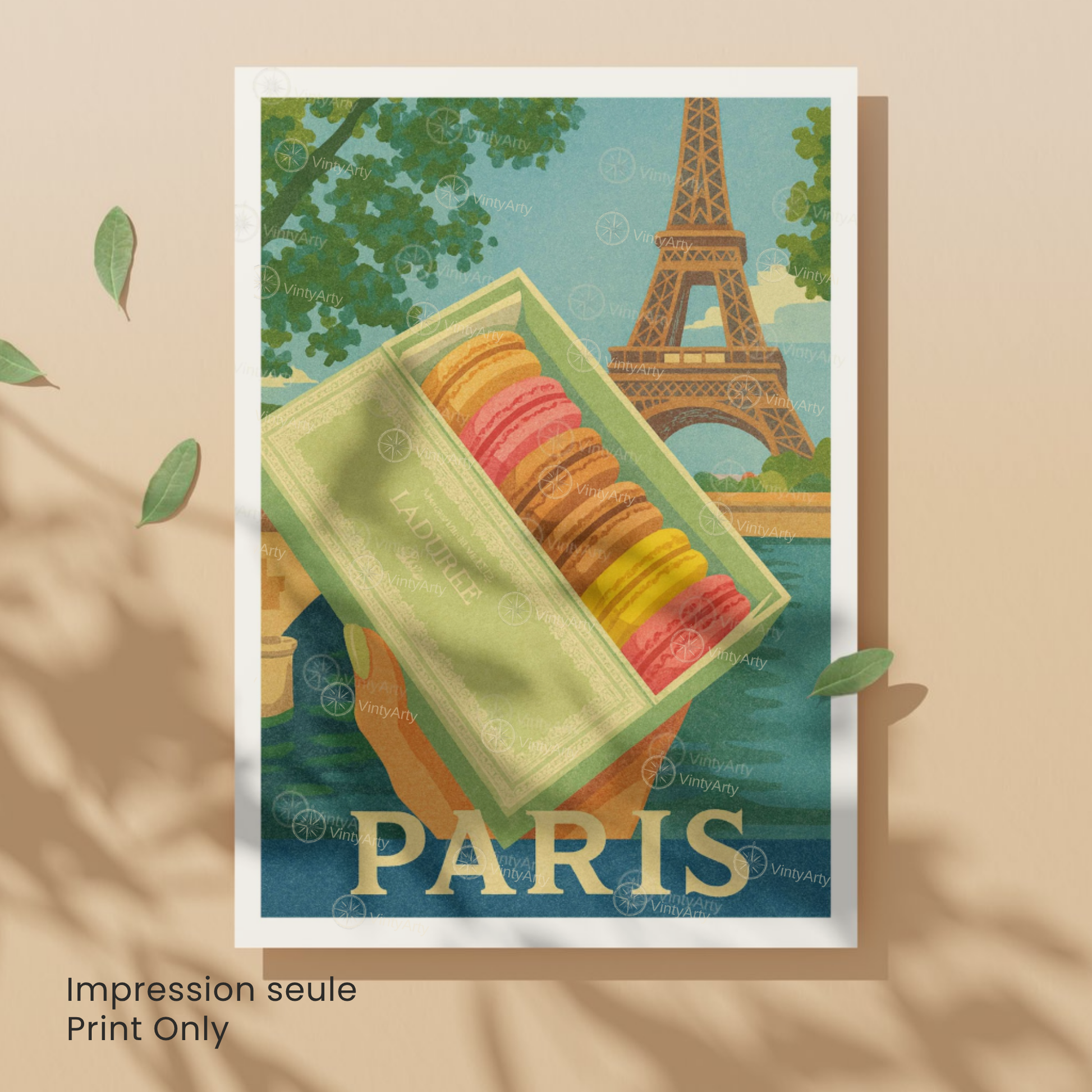 Affiche Paris | Poster macaron | Affiche France