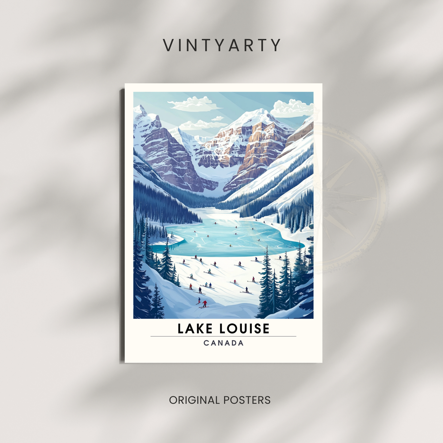 Affiche Lake Louise, Canada | impression de voyage Lake Louise | Affiche Ski