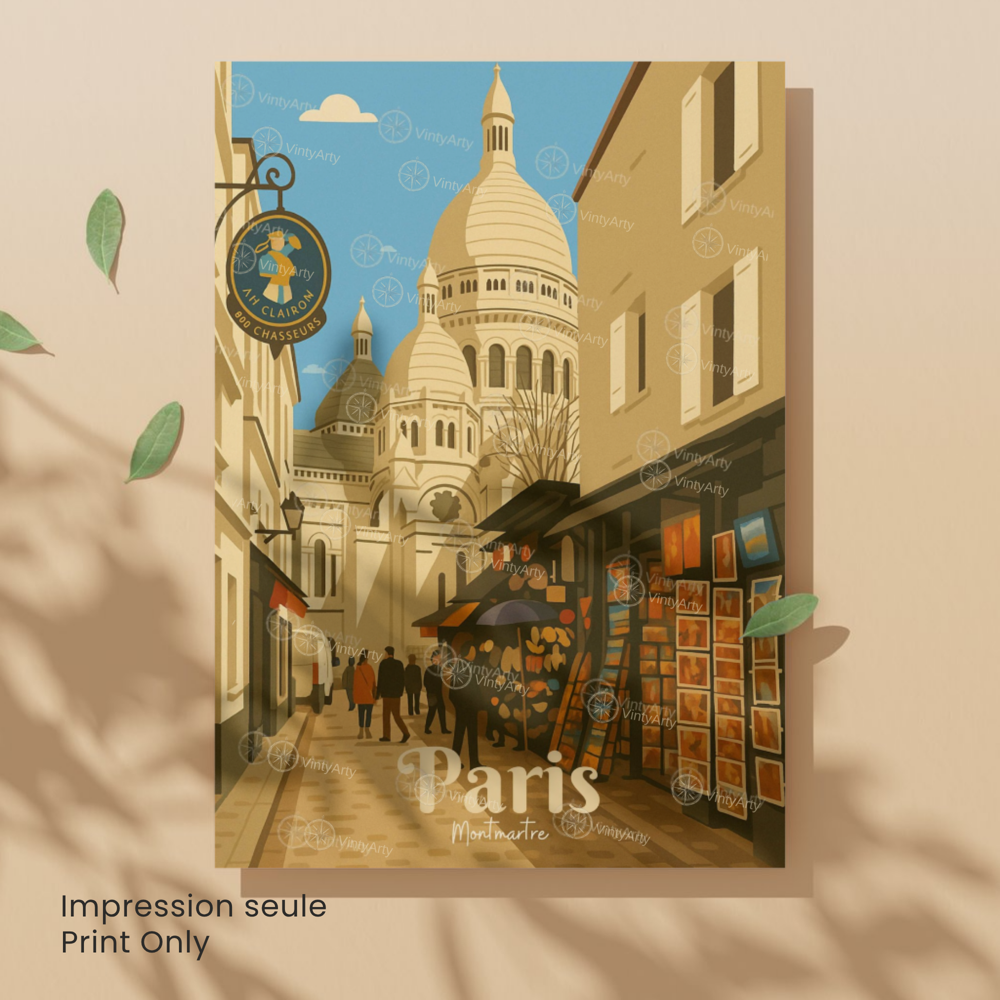 Affiche Paris | Poster décoration Montmartre - Sacré Cœur | Affiche France