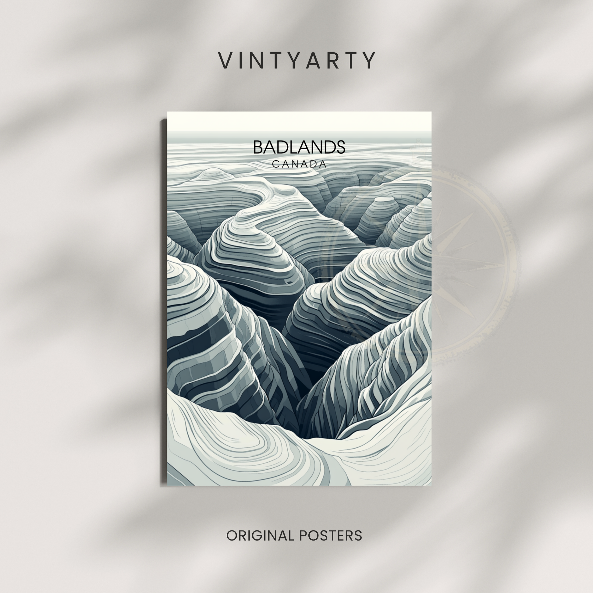 Affiche Badlands | Impression de voyage Canada | Affiche Canada