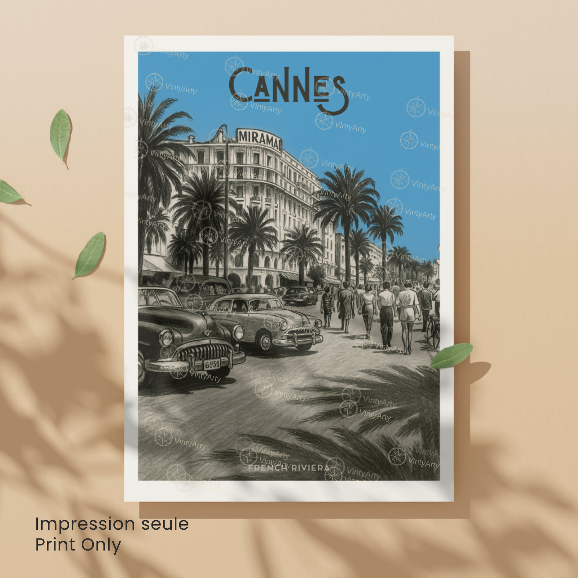 Affiche Cannes | Impression déco French Riviera | Affiche France
