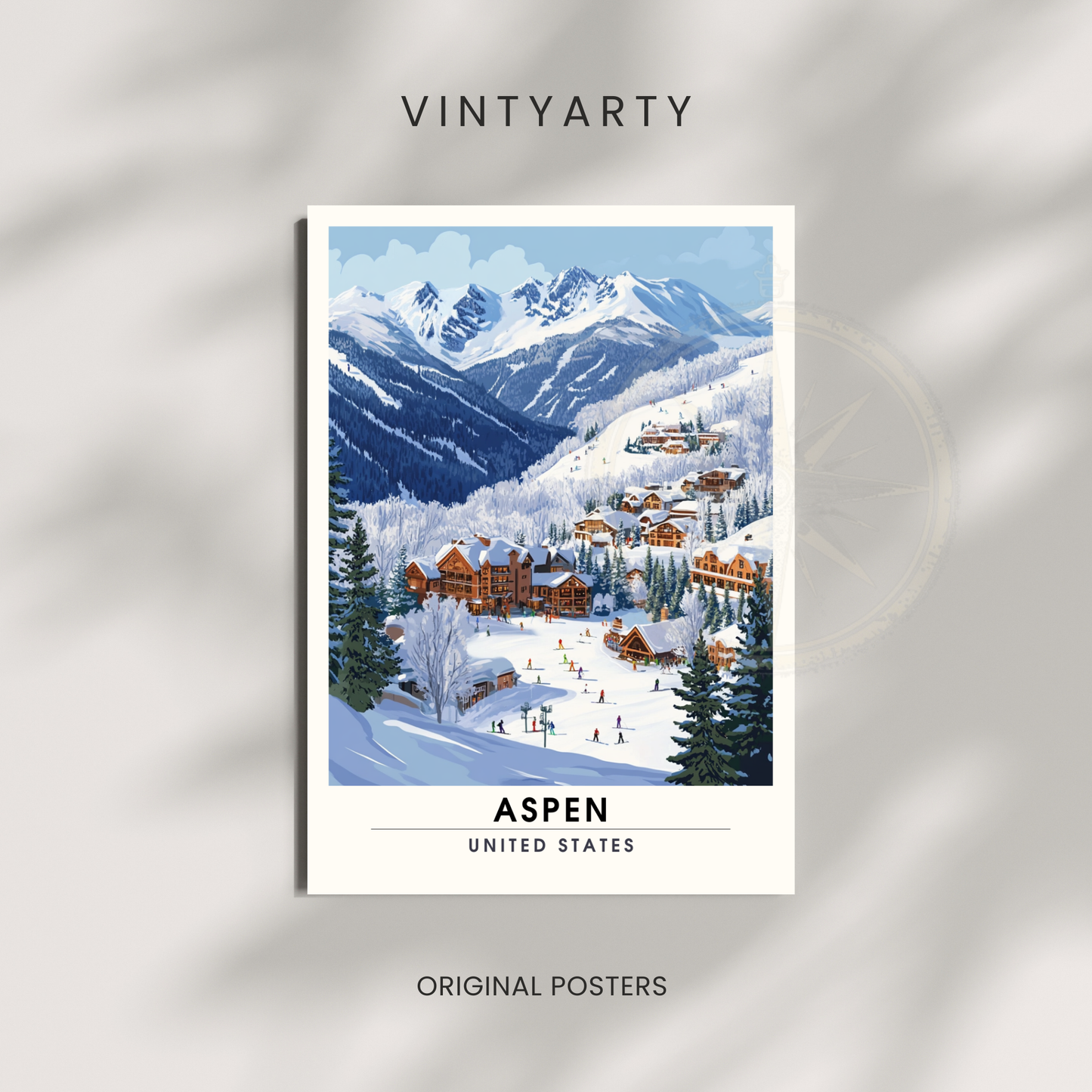 Affiche Aspen, USA | Impression Aspen | Affiche Ski | Colorado