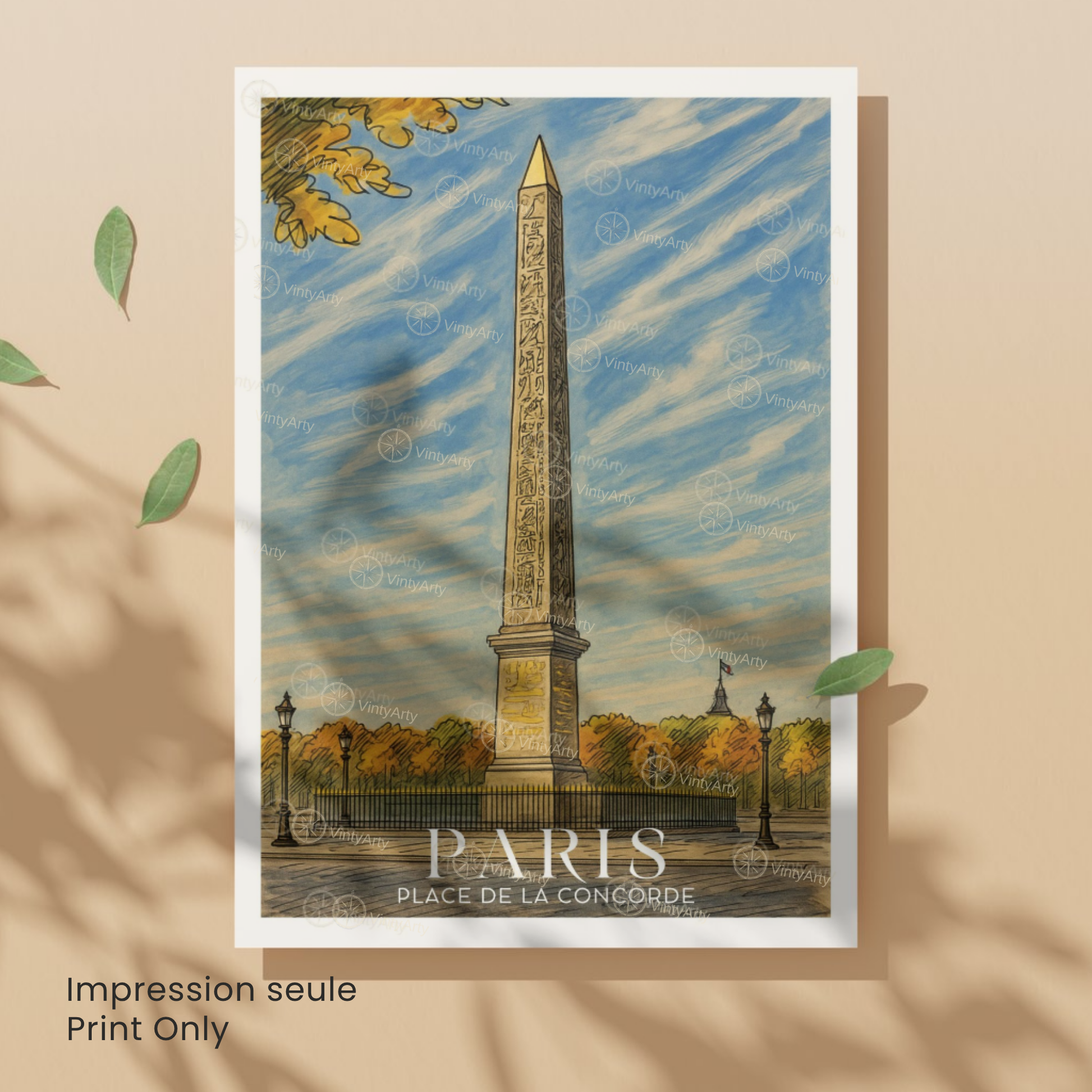 Affiche Paris | Poster Place de la Concorde | Affiche France