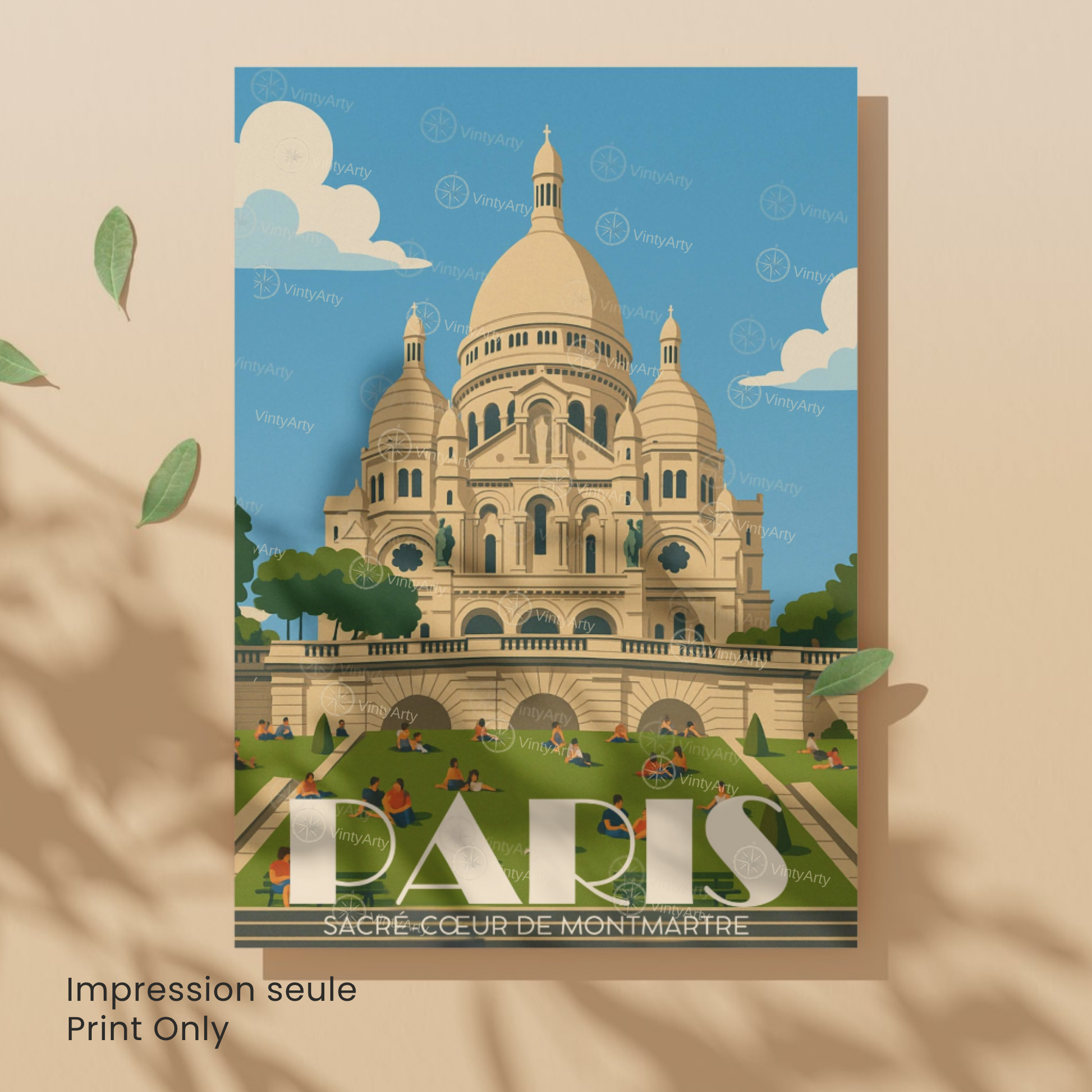 Affiche Paris | Impression Artistique Montmartre - Sacré Cœur | Affiche France