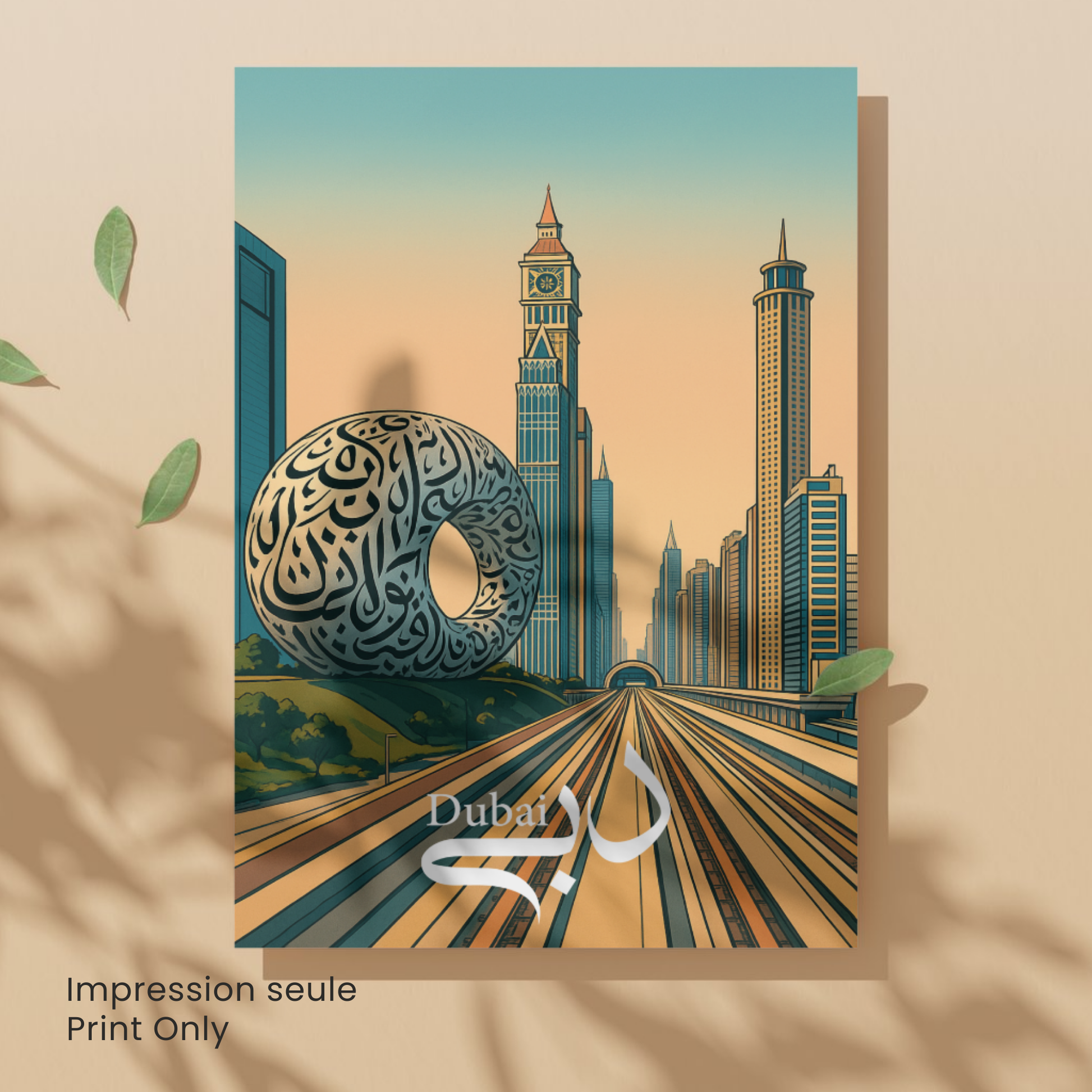 Affiche Dubaï | Impression de voyage Émirats arabes unis | Affiche Dubaï