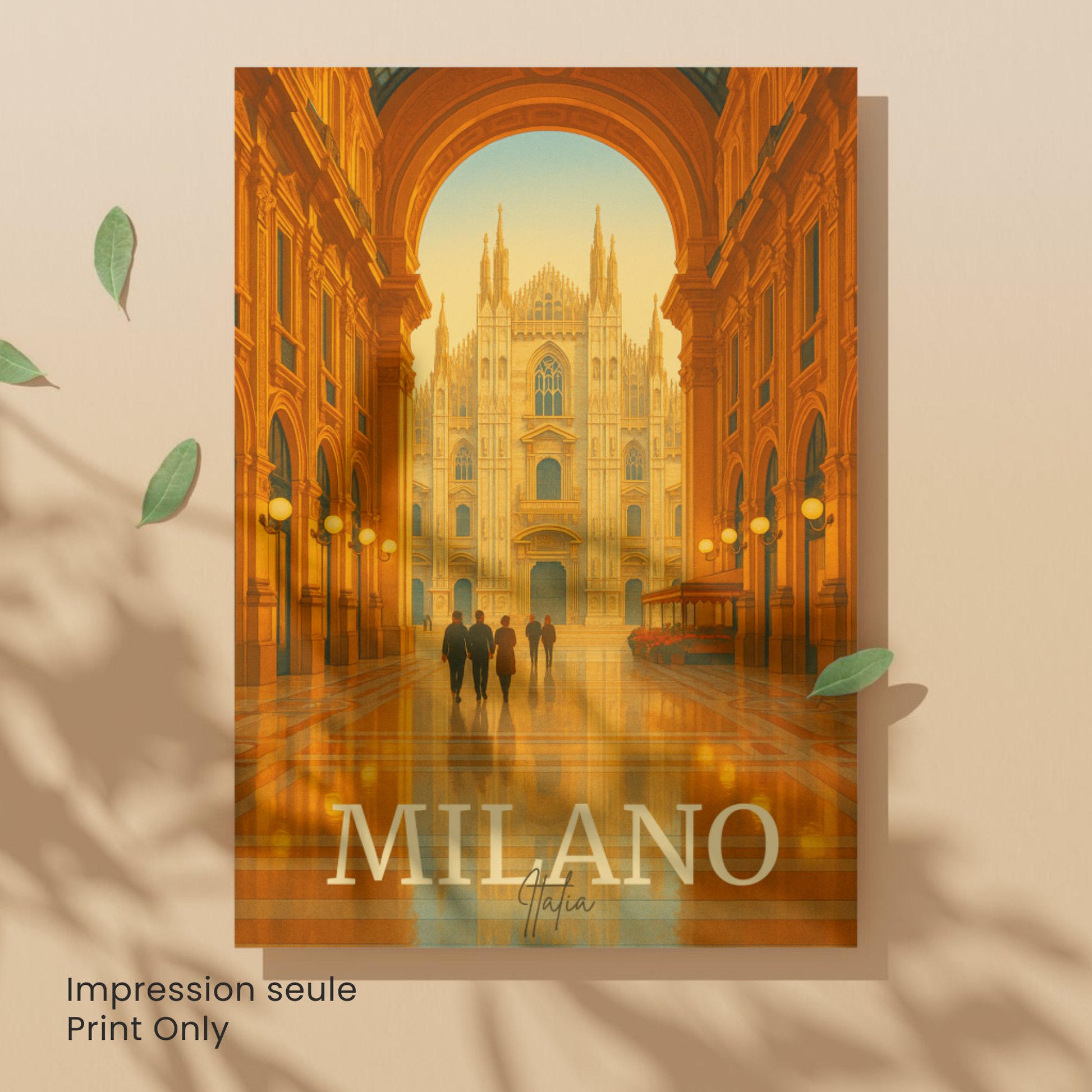 Affiche Milan | Impression de voyage Cathédrale de Milan | Affiche Milan