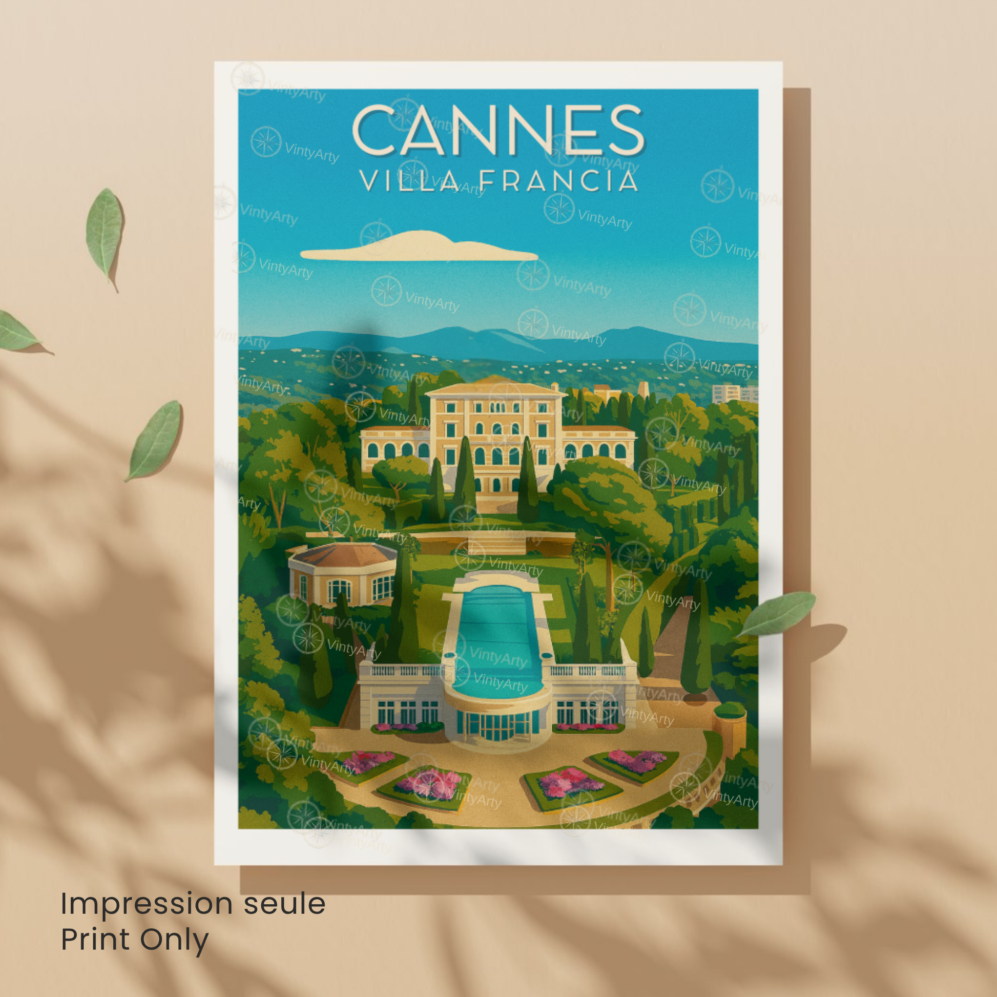 Affiche Cannes | Poster Villa Francia | Affiche France
