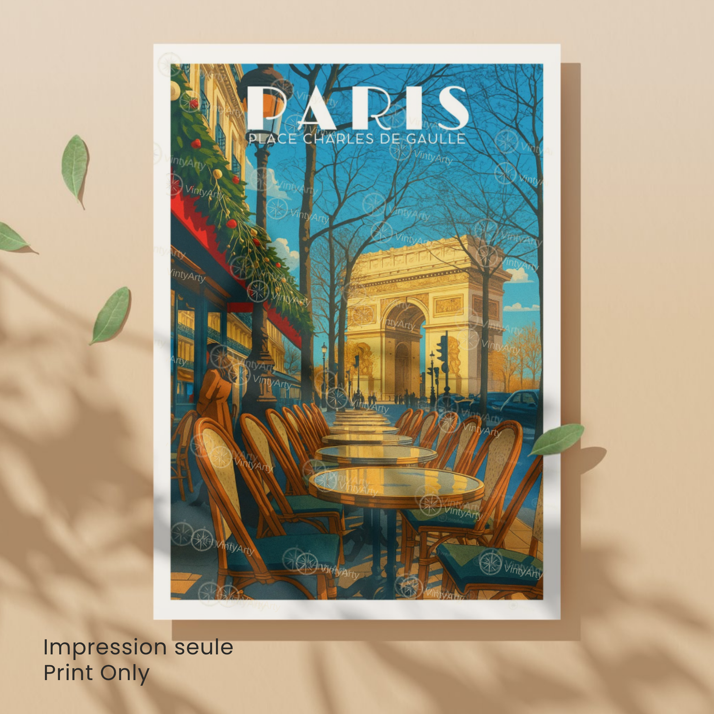 Affiche Paris | Impression Place de Charles de Gaulle | Affiche France