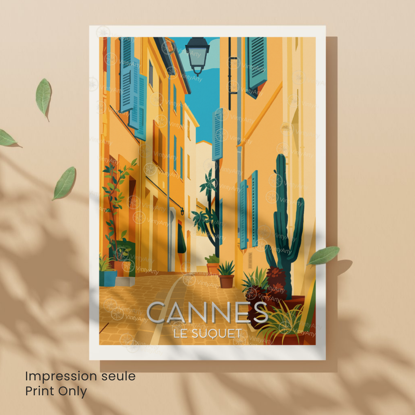 Affiche Cannes | Poster déco Le Suquet | Affiche France