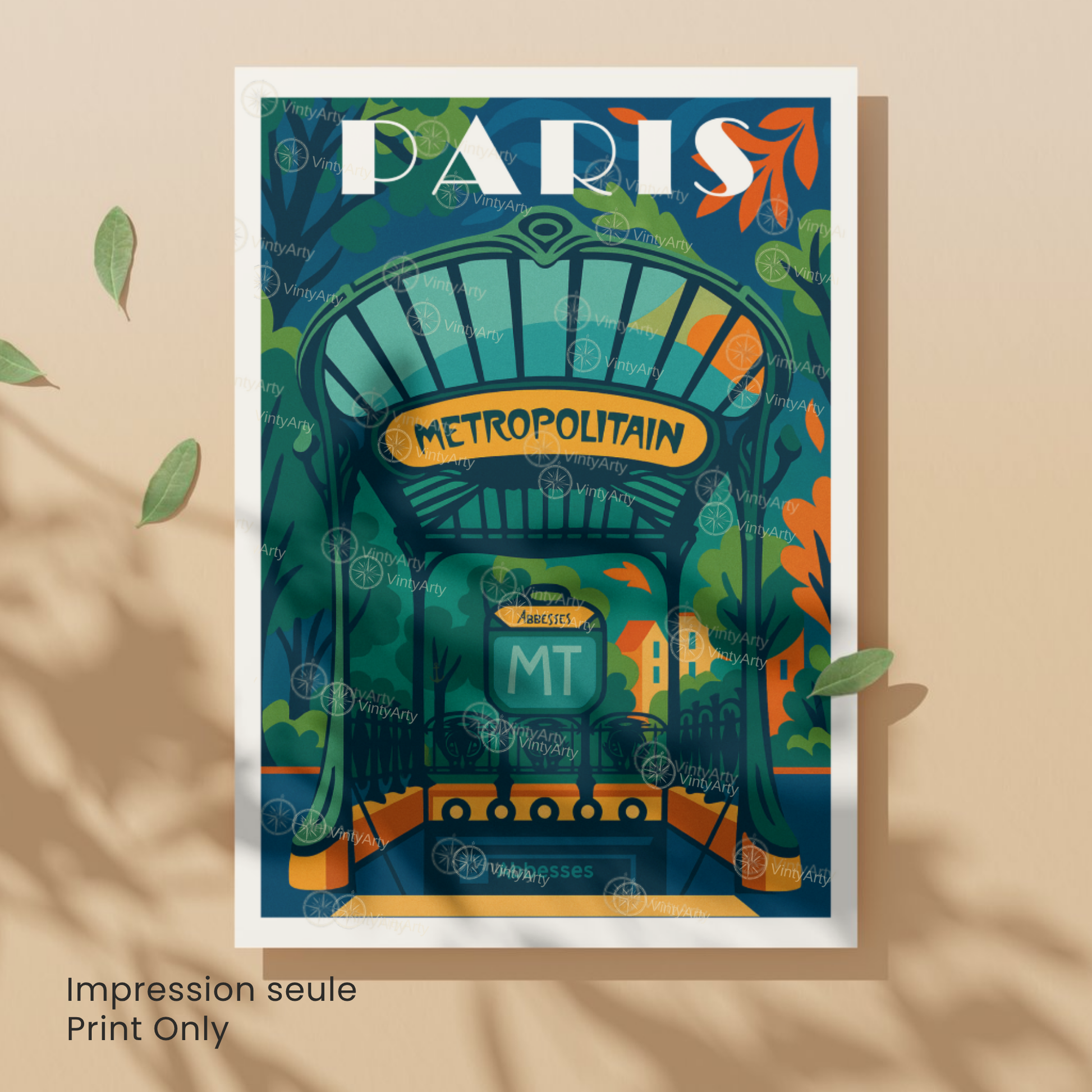 Affiche Paris | Impression murale Métro | Affiche France